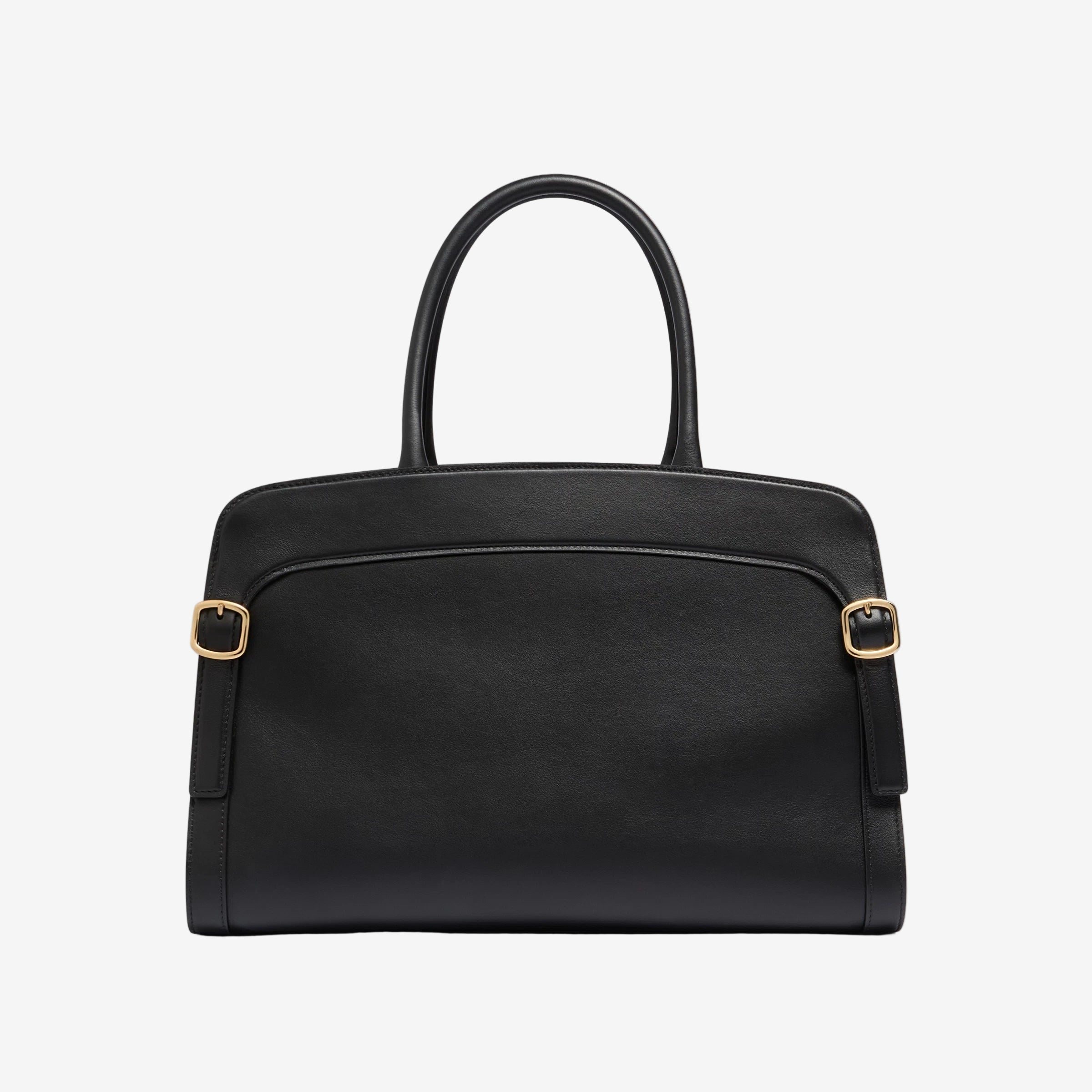 Schwarze Lederhandtasche