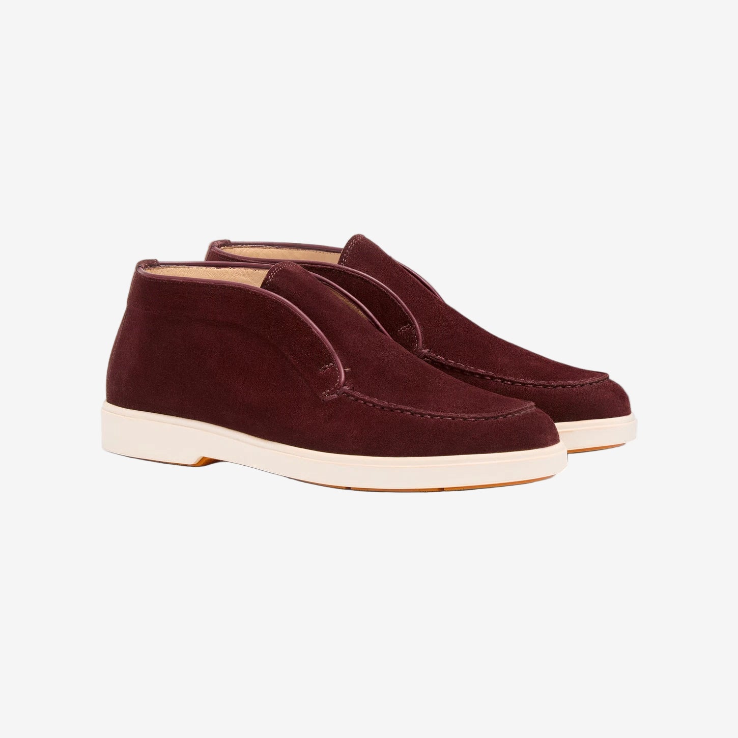 Burgundy Suede Desert Boots