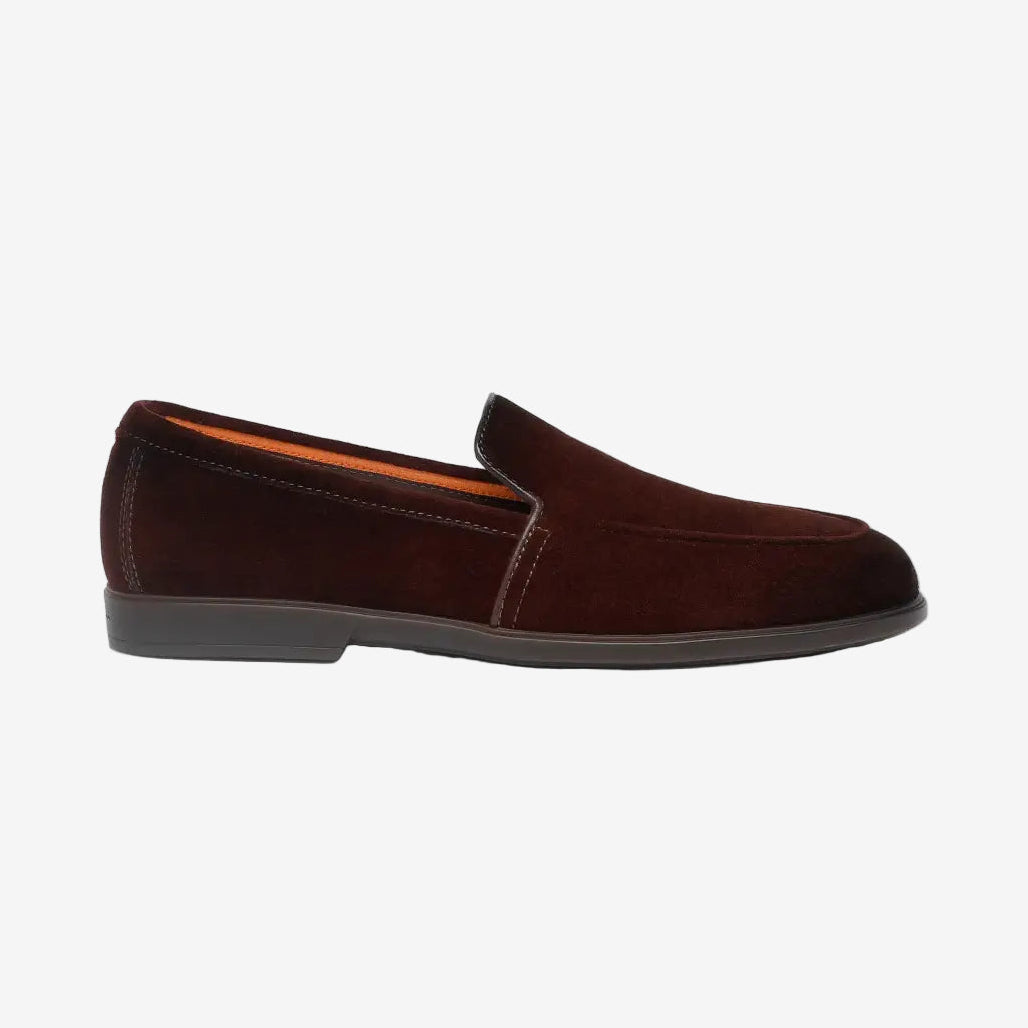 santoni-burgundy-suede-loafers-tonesole