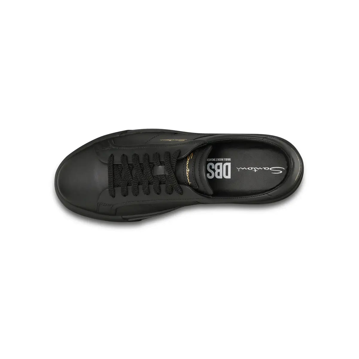 santoni-black-DBS-leather-sneakers