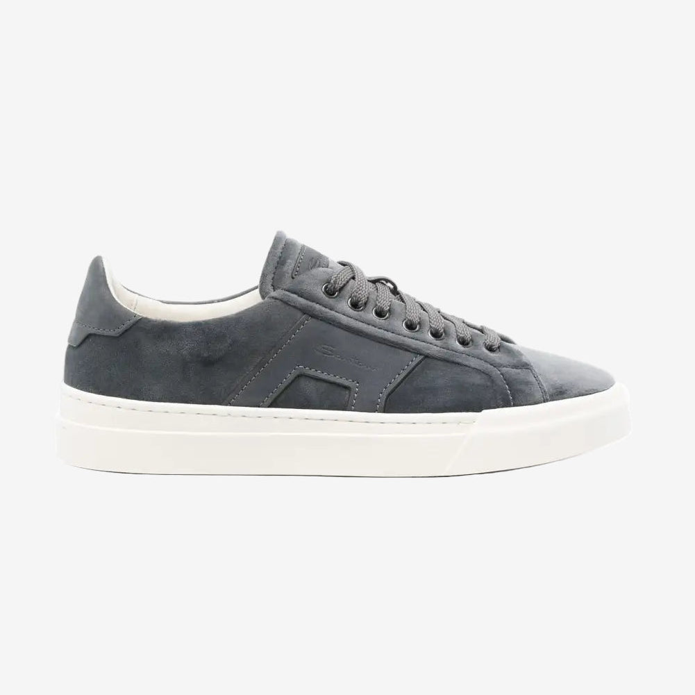 santoni-blue-velvet-laceup-sneakers