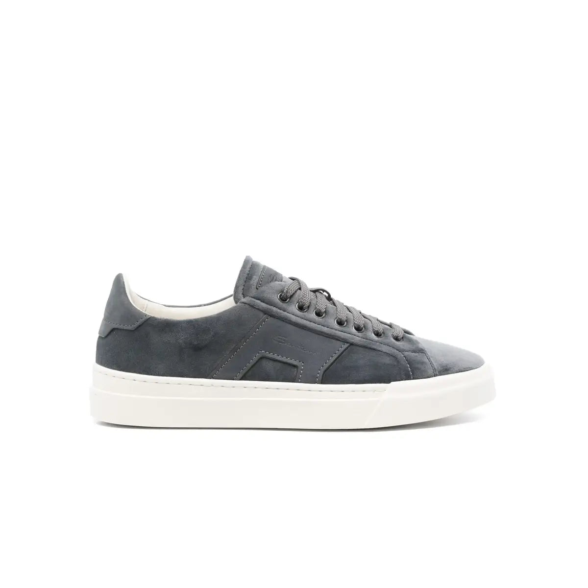 Santoni Velvet Double Buckle Blue Sneakers