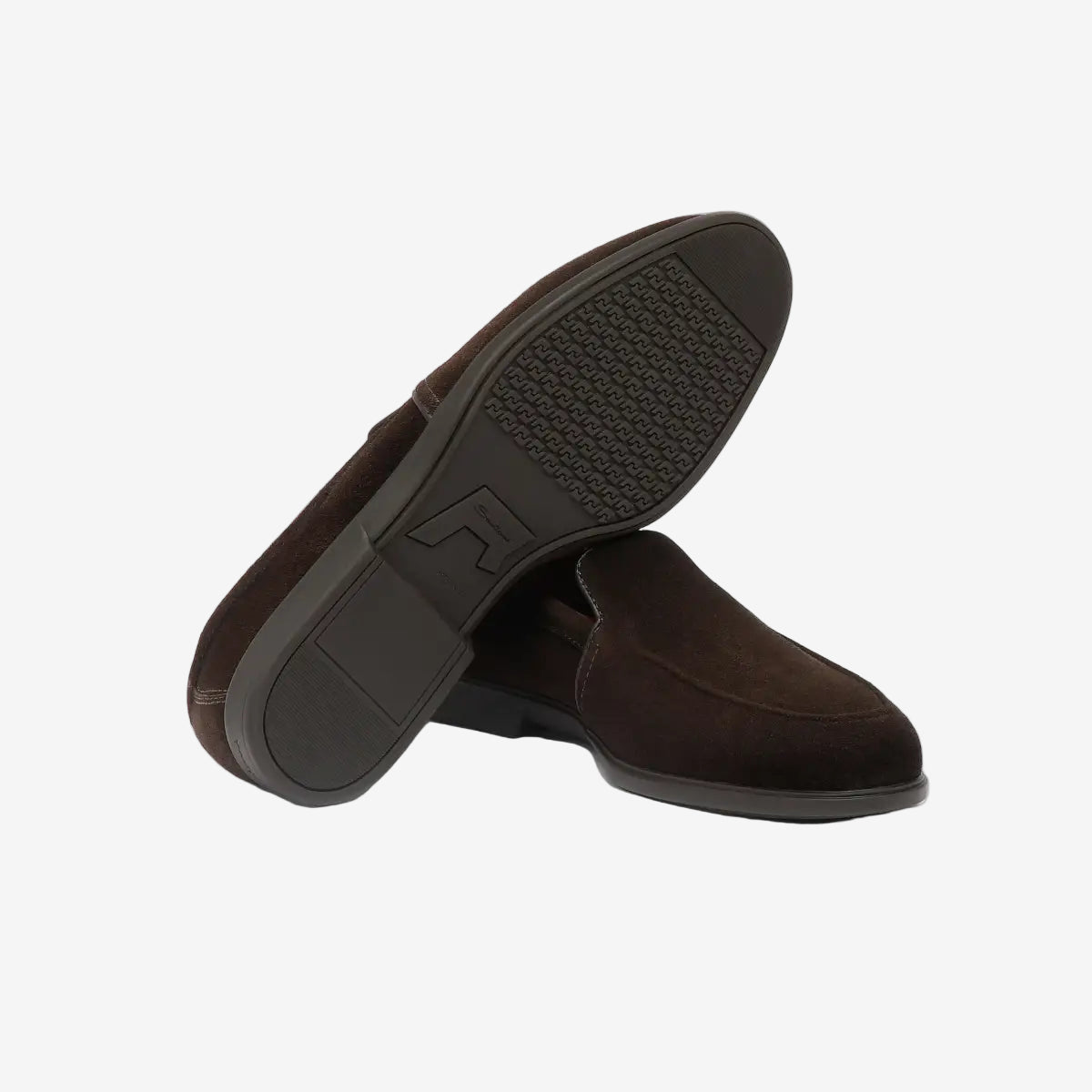 santoni-brown-suede-loafers-rubber-sole