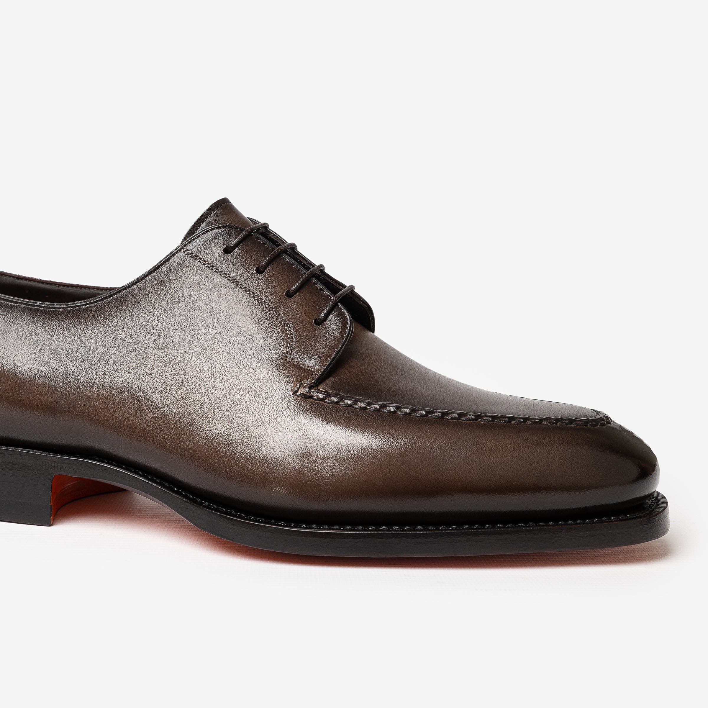 Coffee brown lace-up derby shoes
