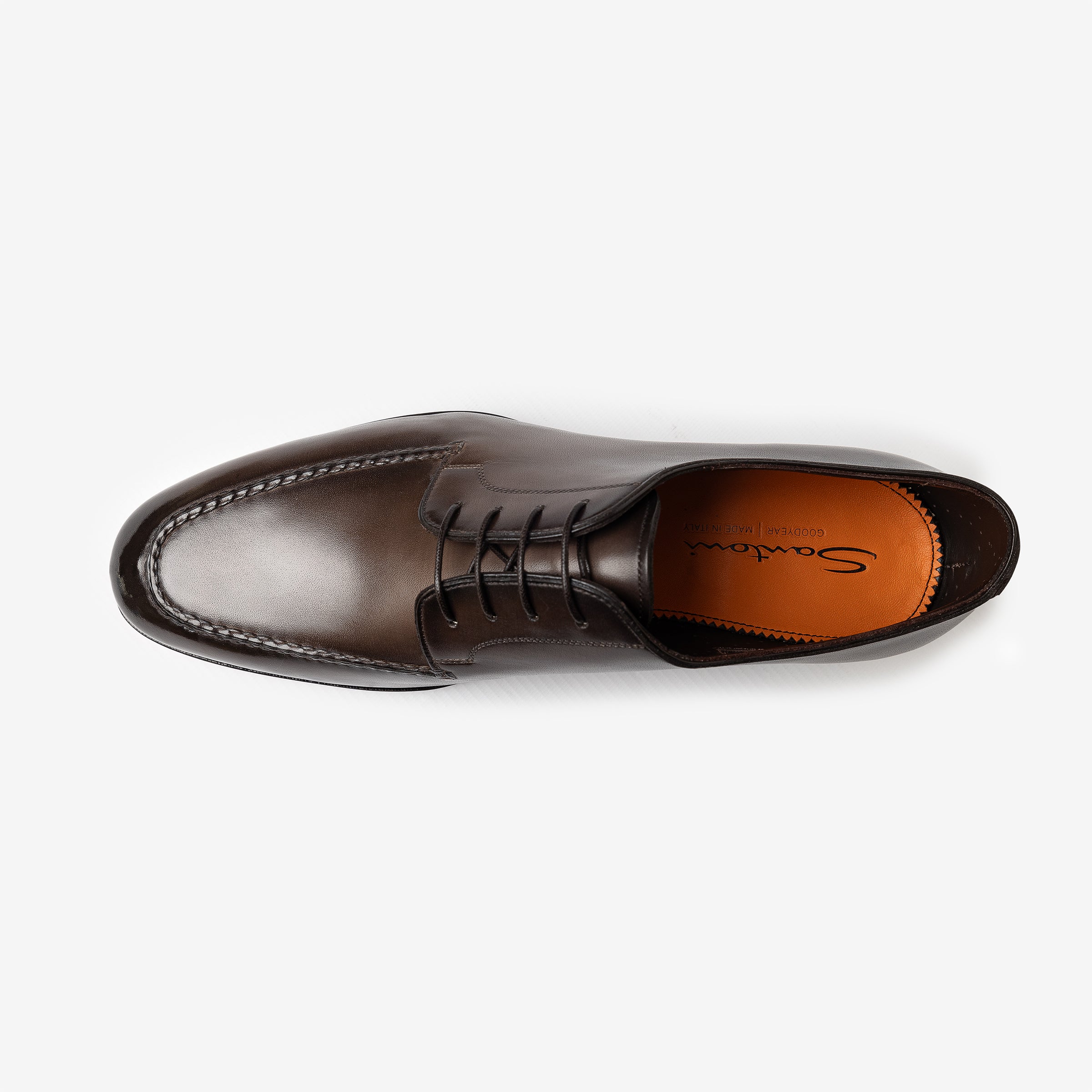 Coffee brown lace-up derby shoes