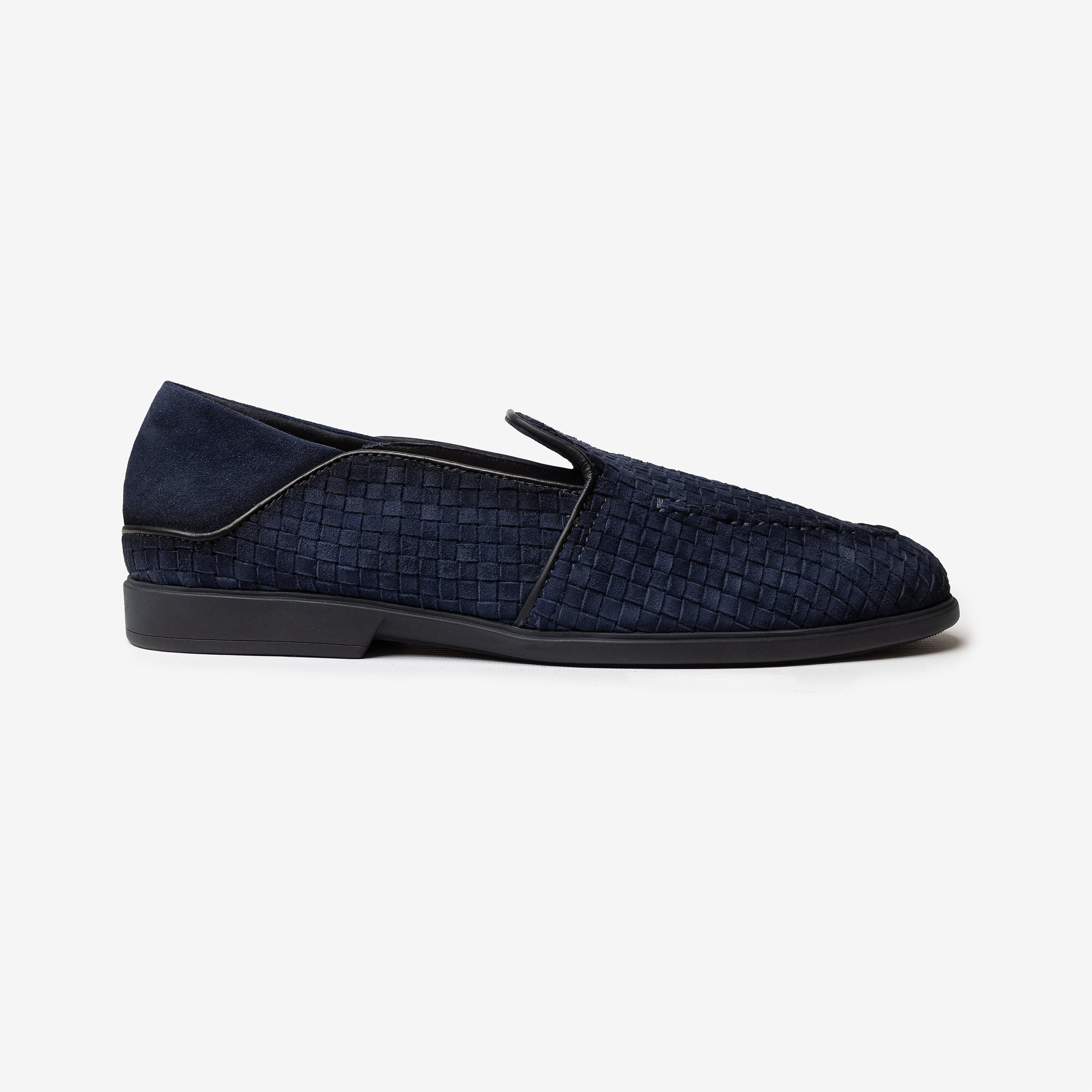Dark blue breaded loader round toe