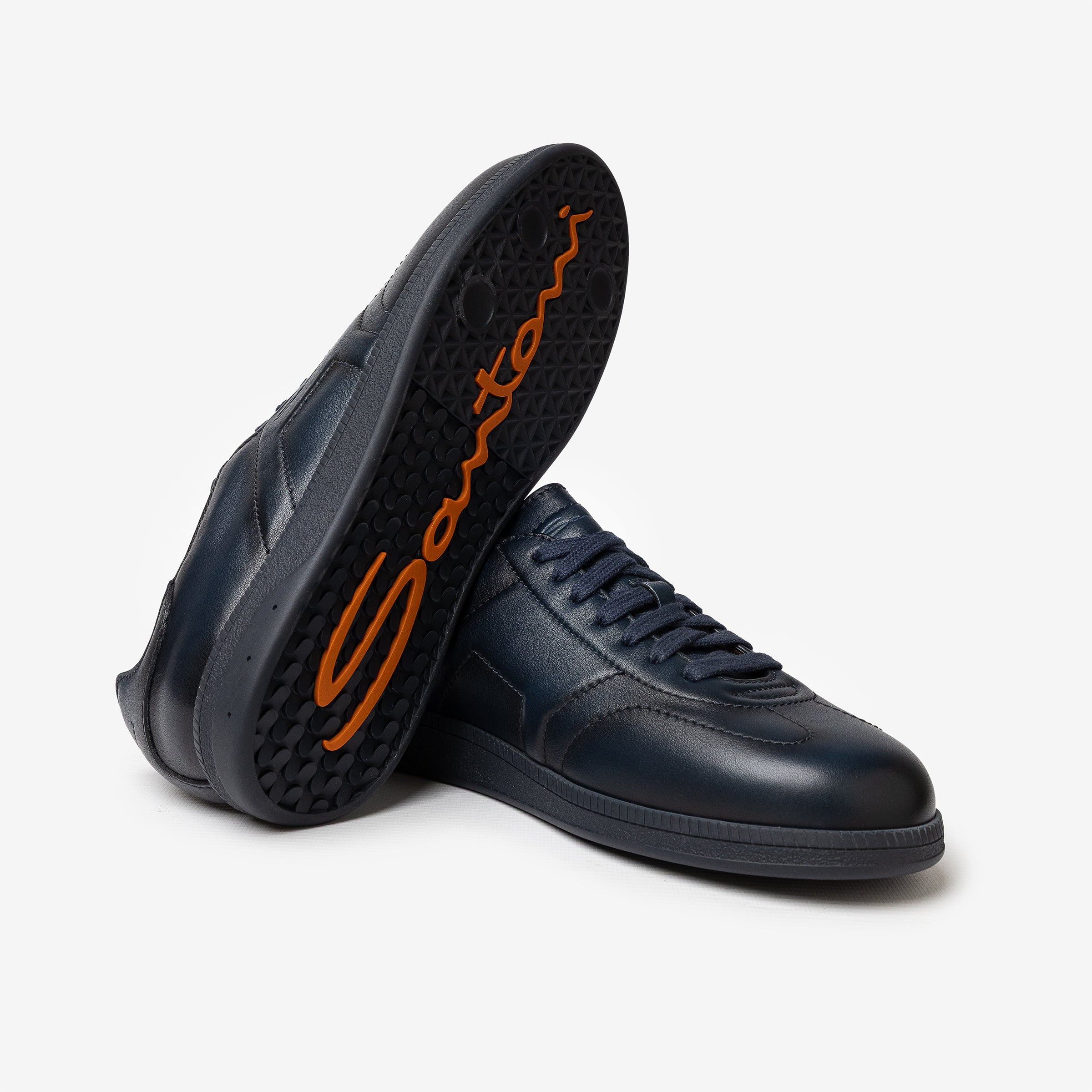Blauwe leren DBS Oly-sneaker