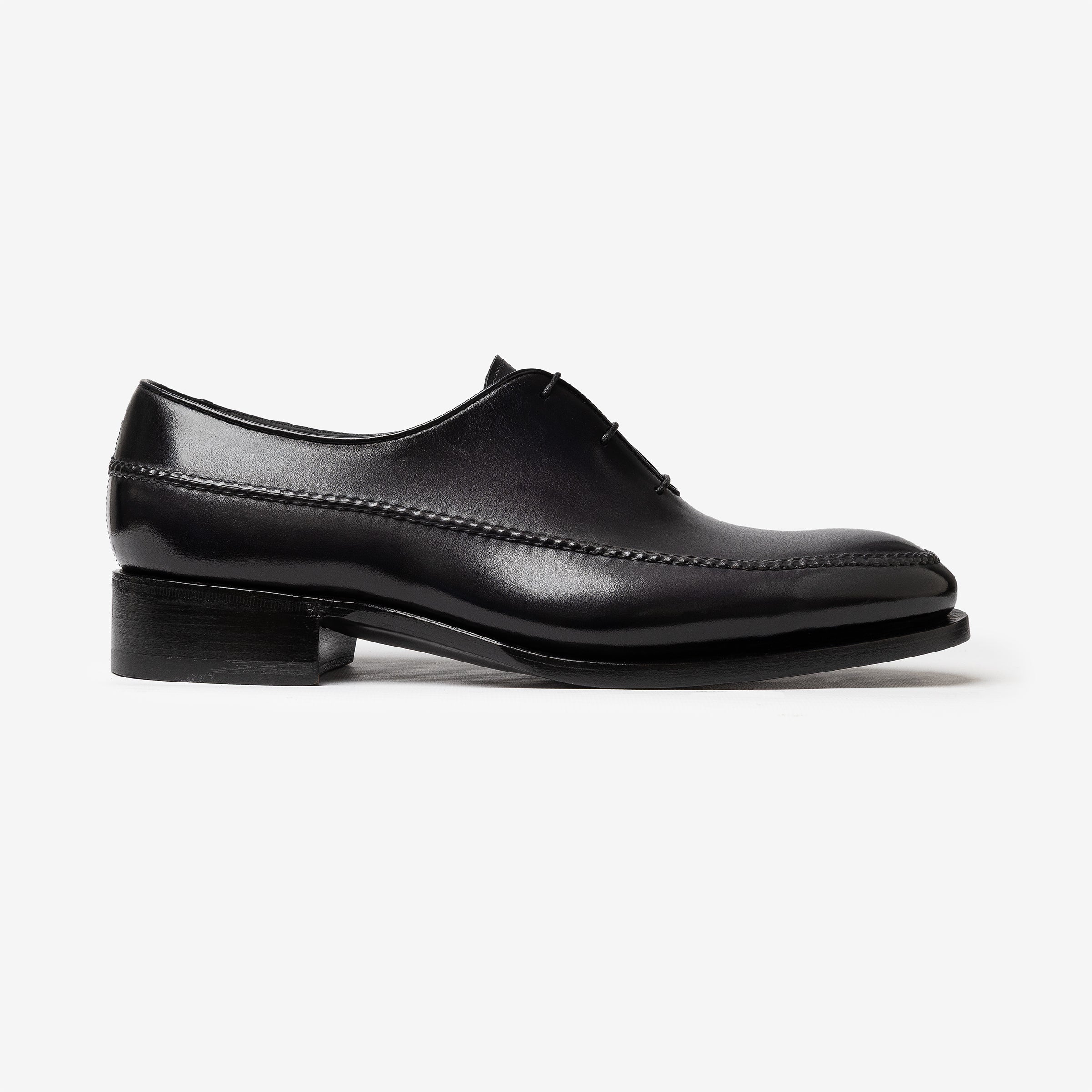 Gray leather Meraviglia Collection Richelieu shoe