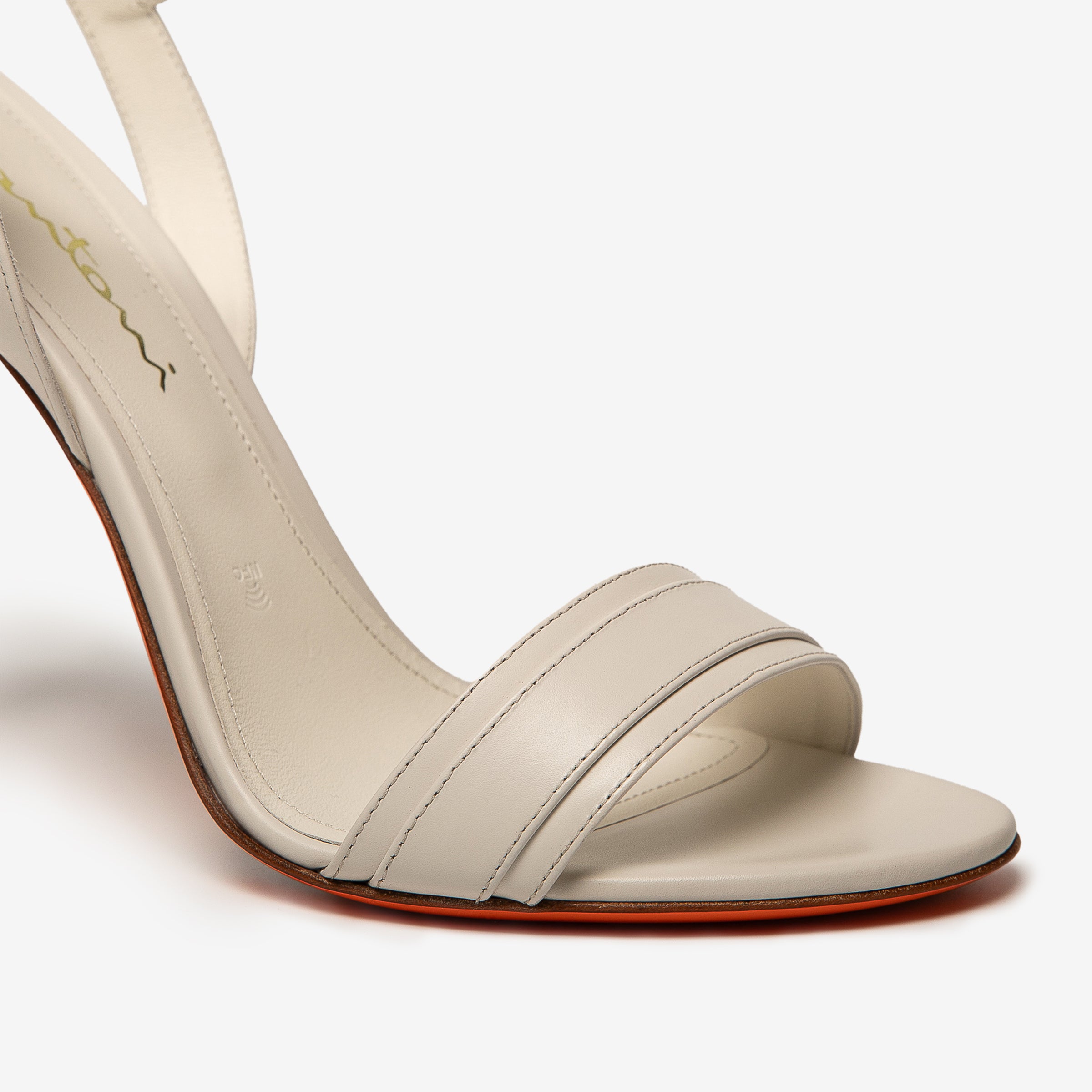 White leather sandals open heels