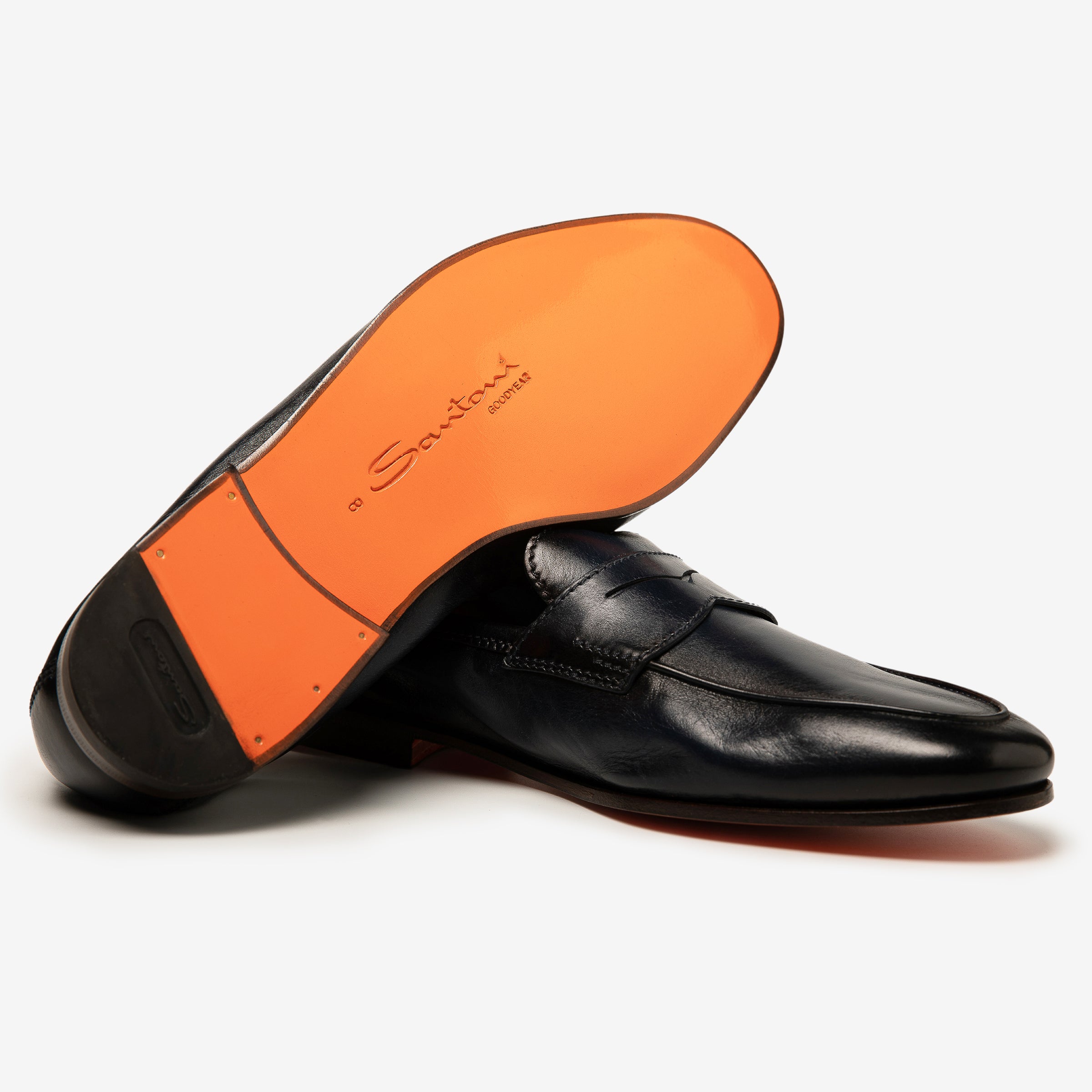 Dark blue carlo leather loafer ultra-flex sole