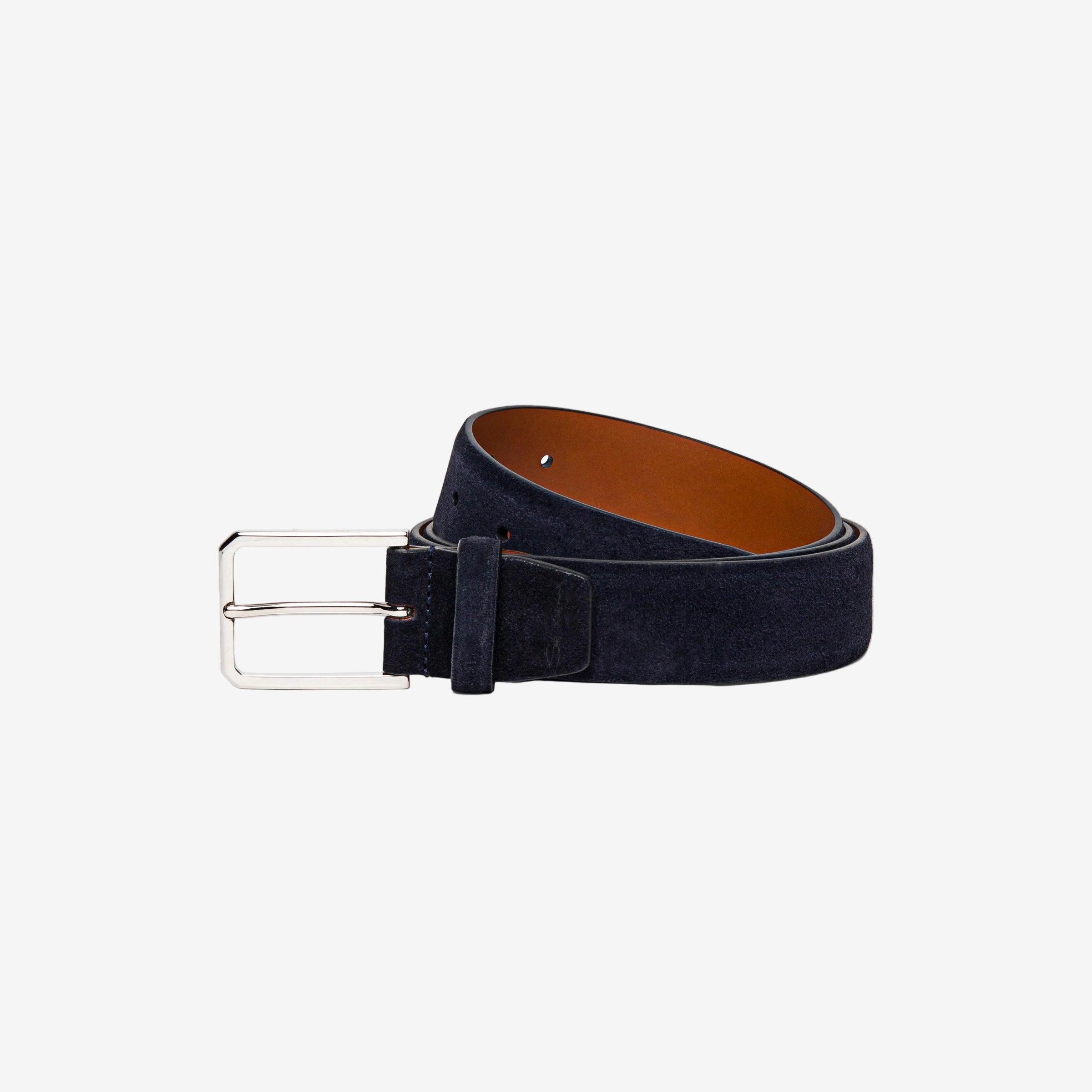 Dark blue suede adjustable belt