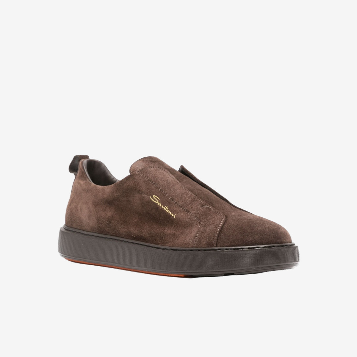 santoni-brown-suede-logo-sneakers