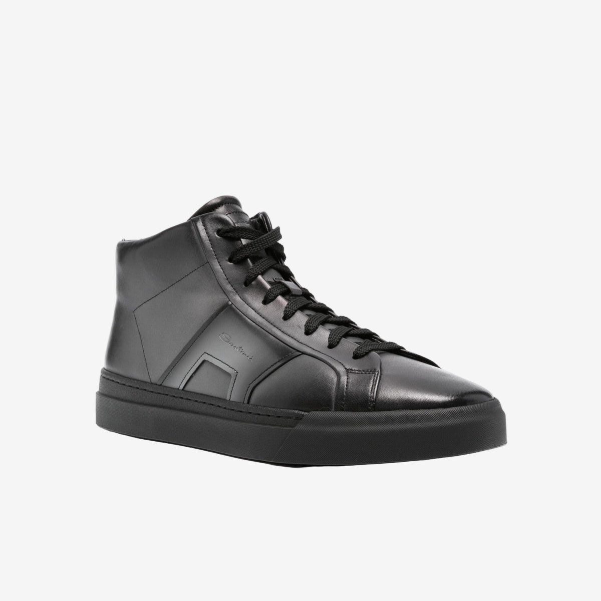 santoni-grey-hightop-laceup-sneakers