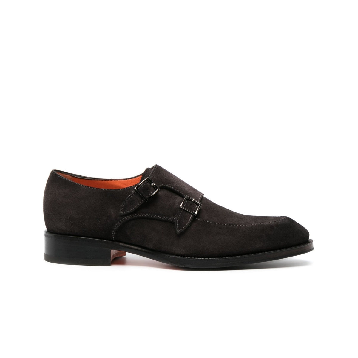 santoni-double buckle-suede-shoes