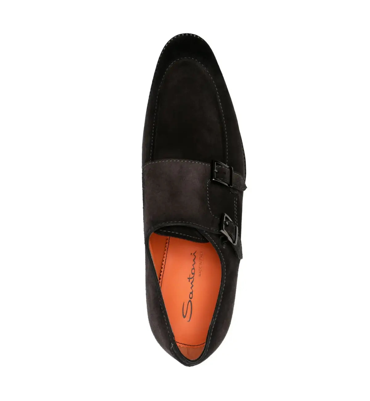 Zapatos de Ante Doble Hebilla Marrón