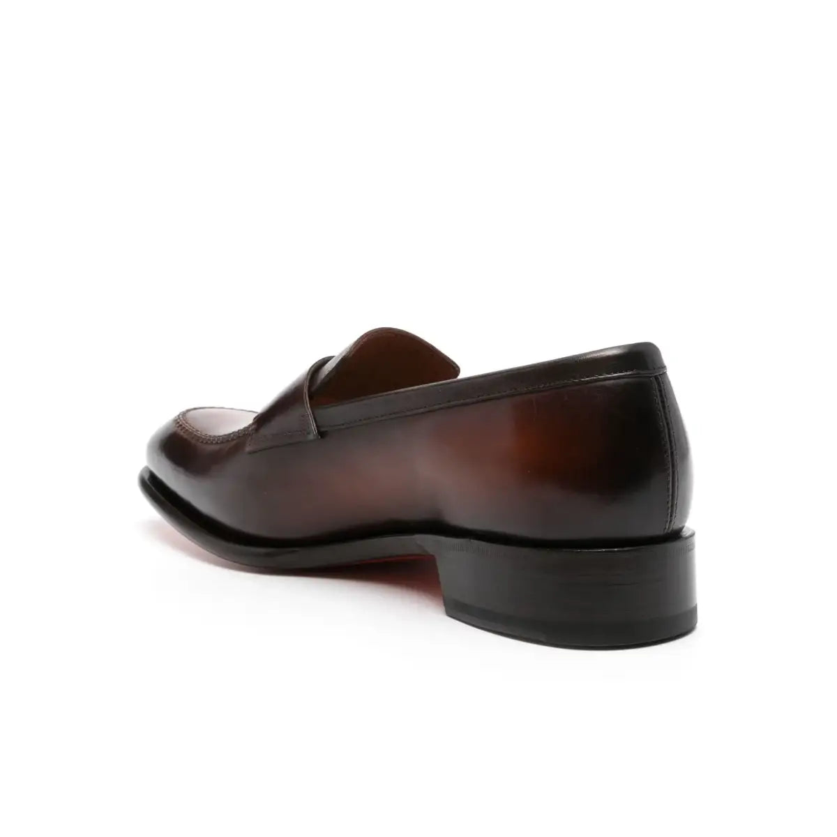 santoni-brown-leathersole-loafers