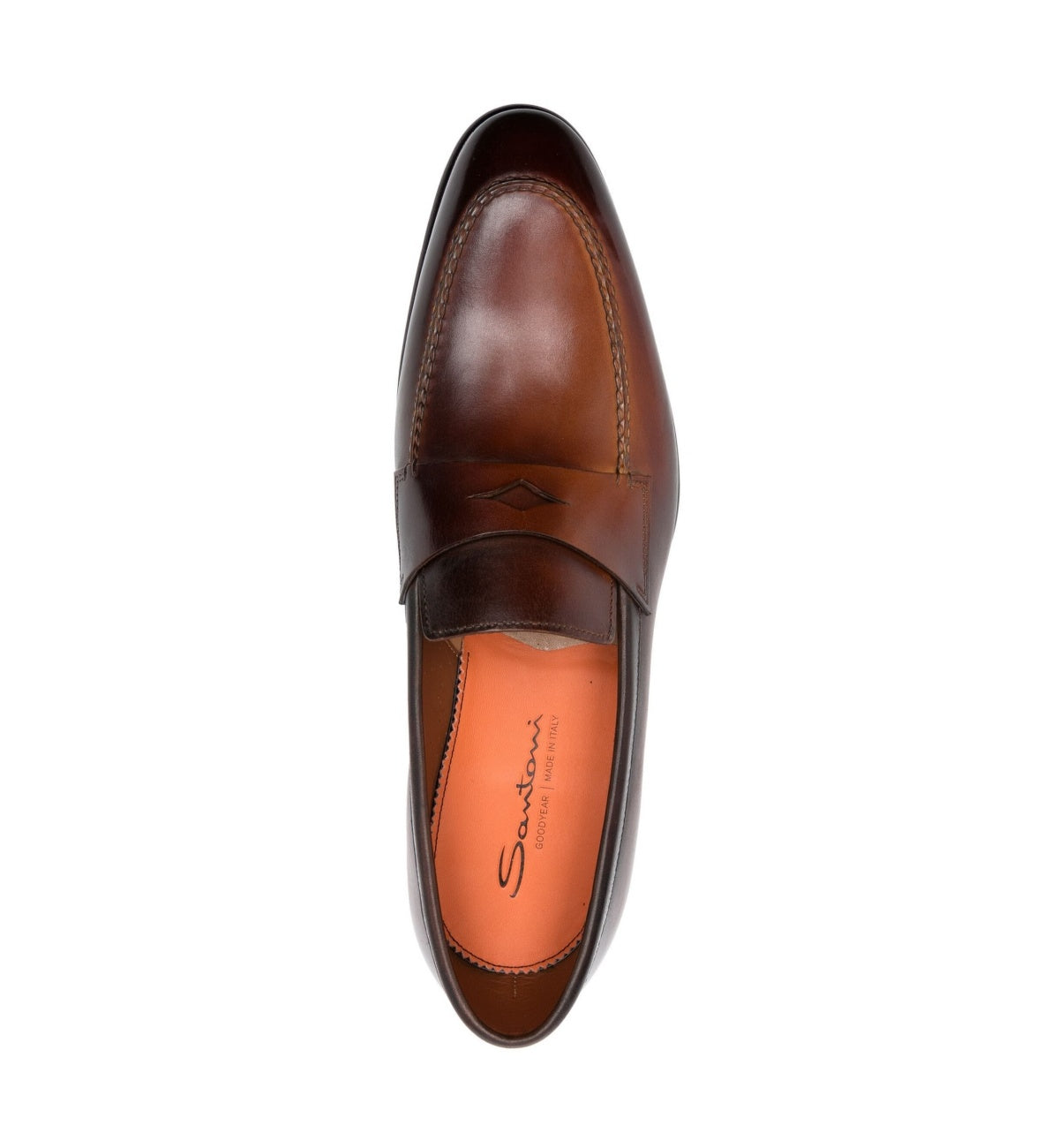 Braune Penny-Slot-Loafer Leder