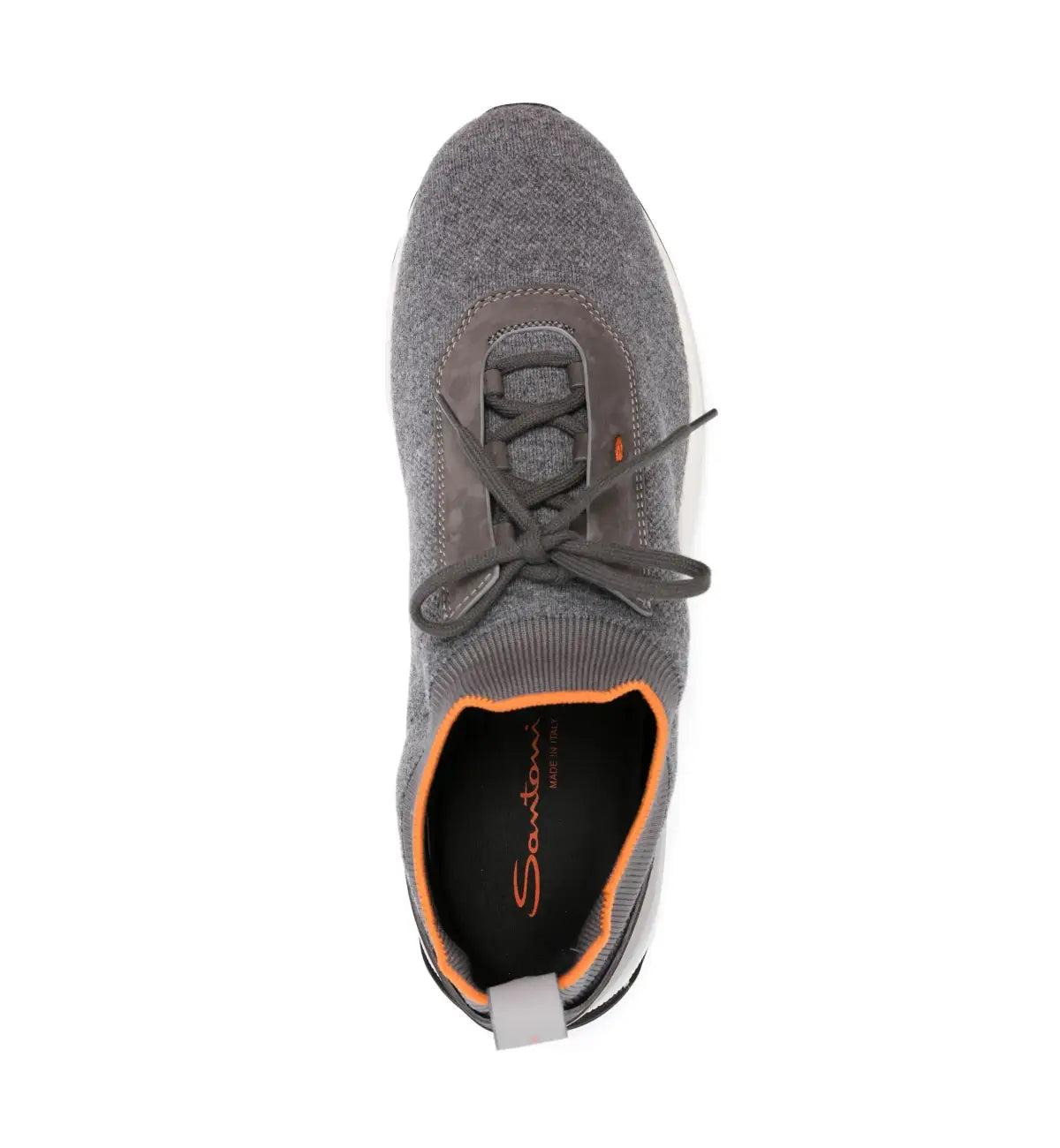 Dunkelgraue Sneakers Gestricktem Panel