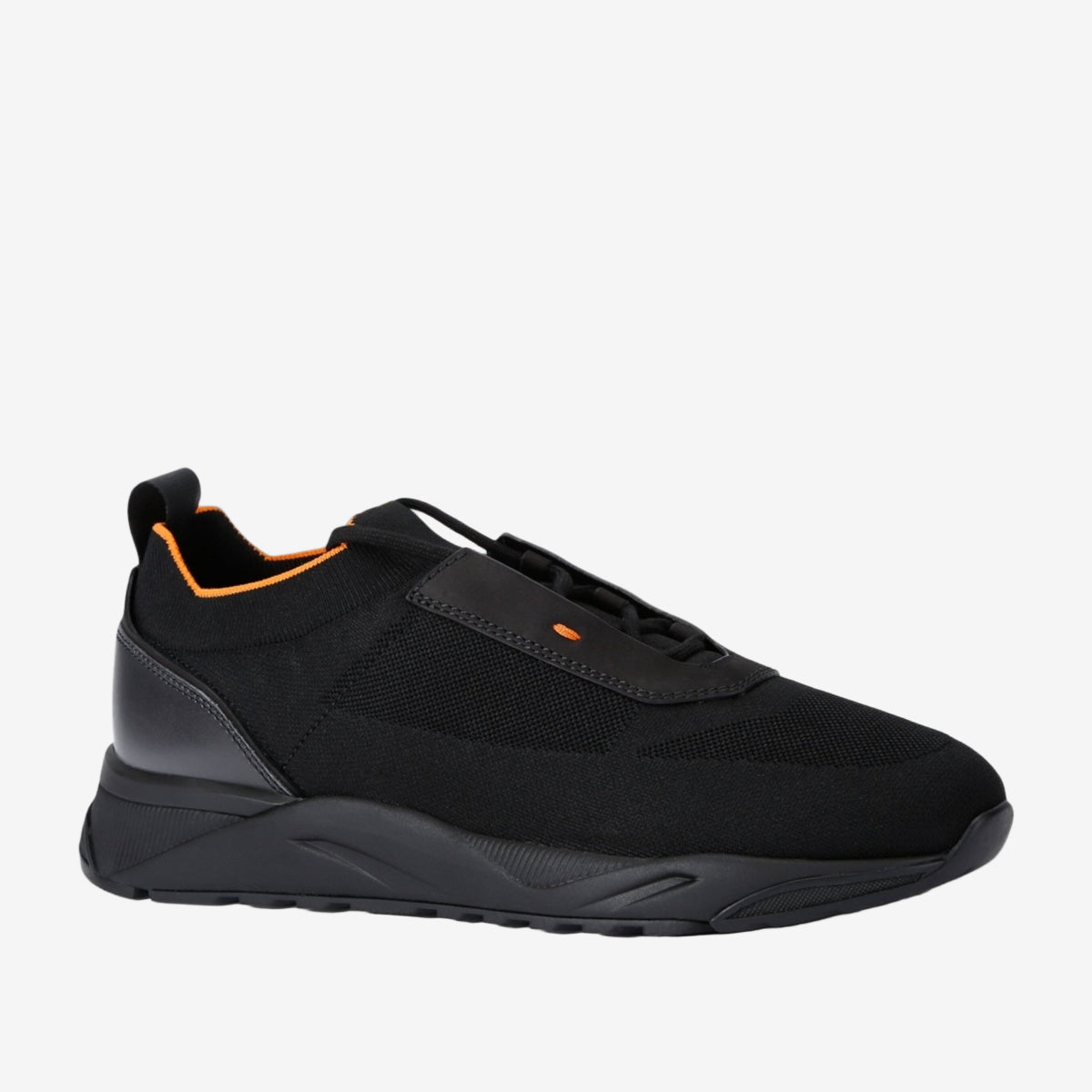 santoni-lightgrey-panneled-knitted-sneakers