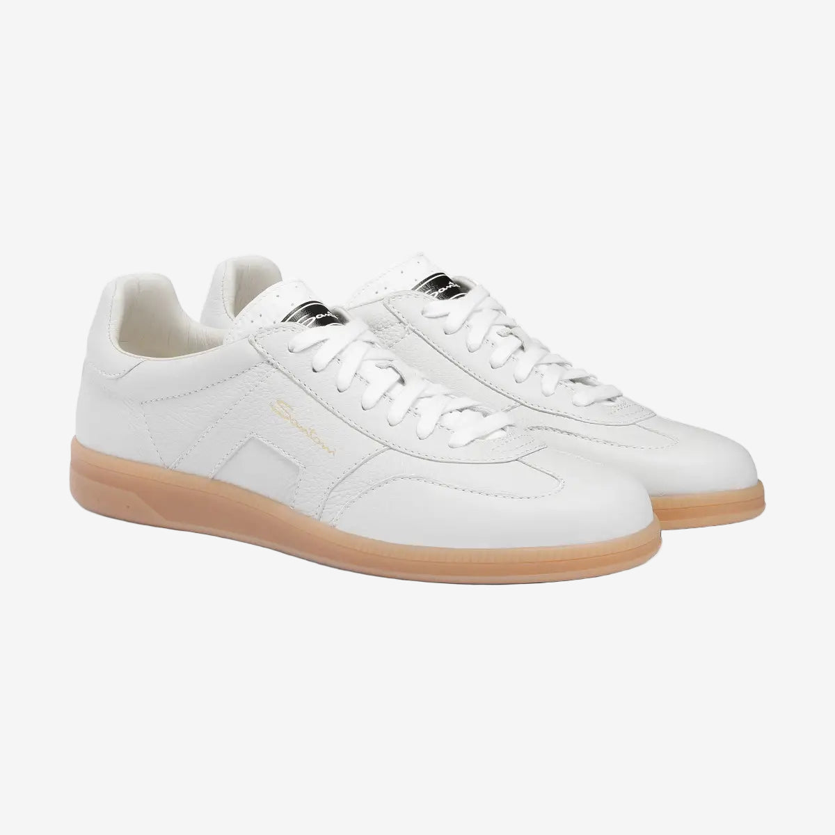 santoni-white-laceup-sneakers