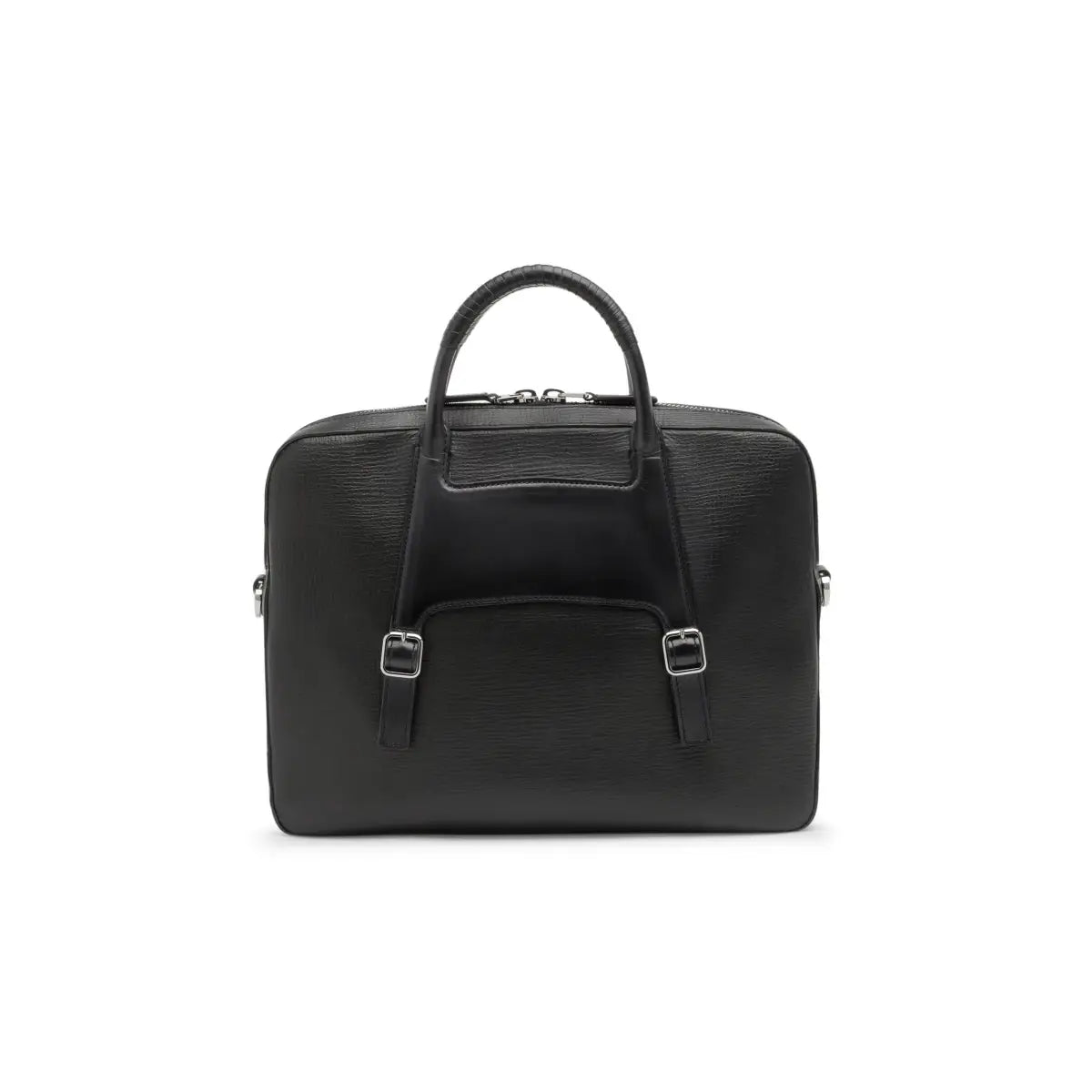 Black Embossed Leather Briefcase