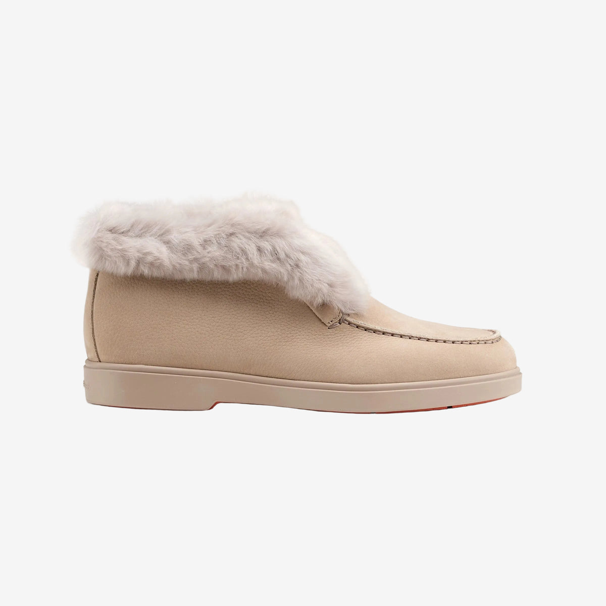 Botín Desert de ante beige oscuro con pelo