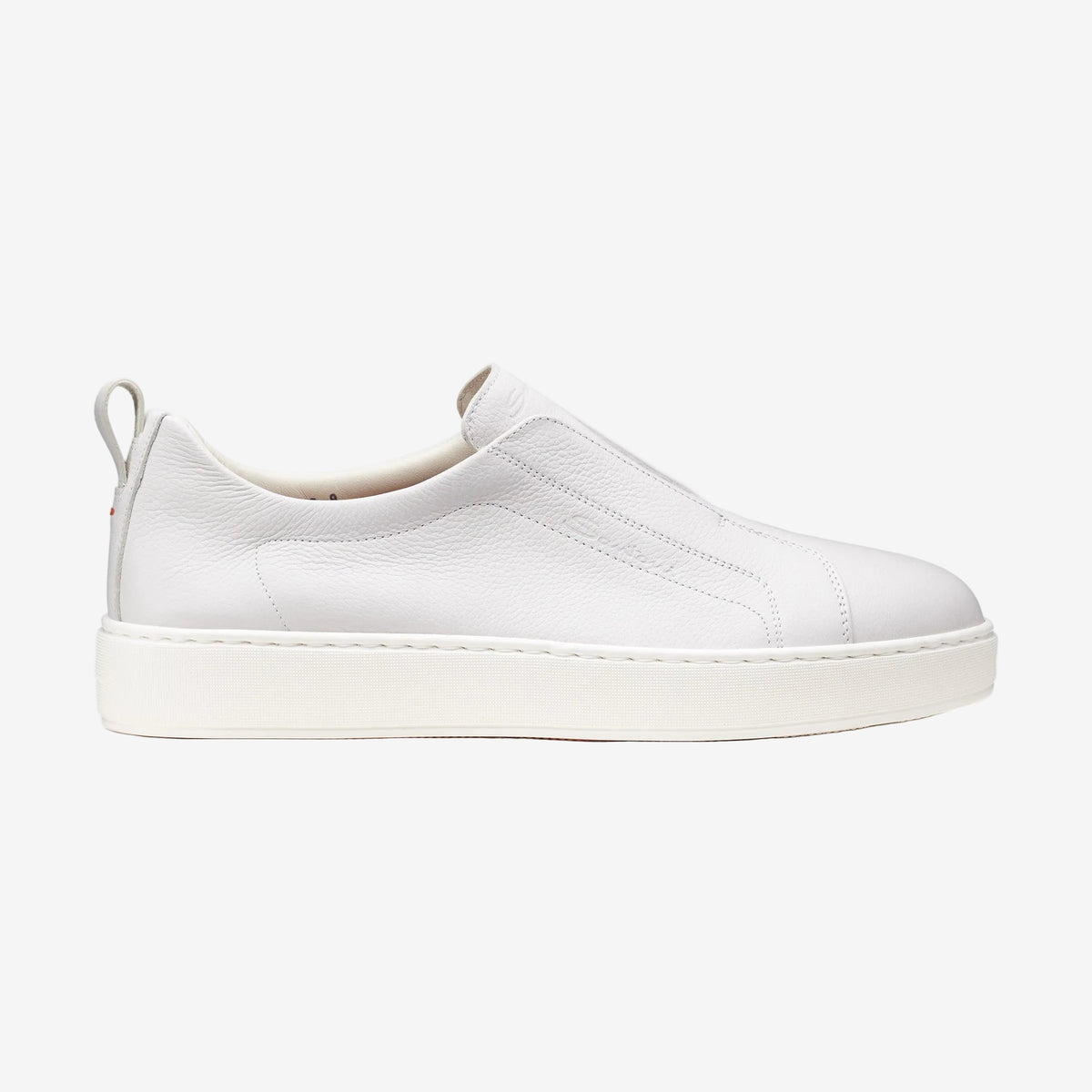 weißer Leder-Slip-on-Sneaker
