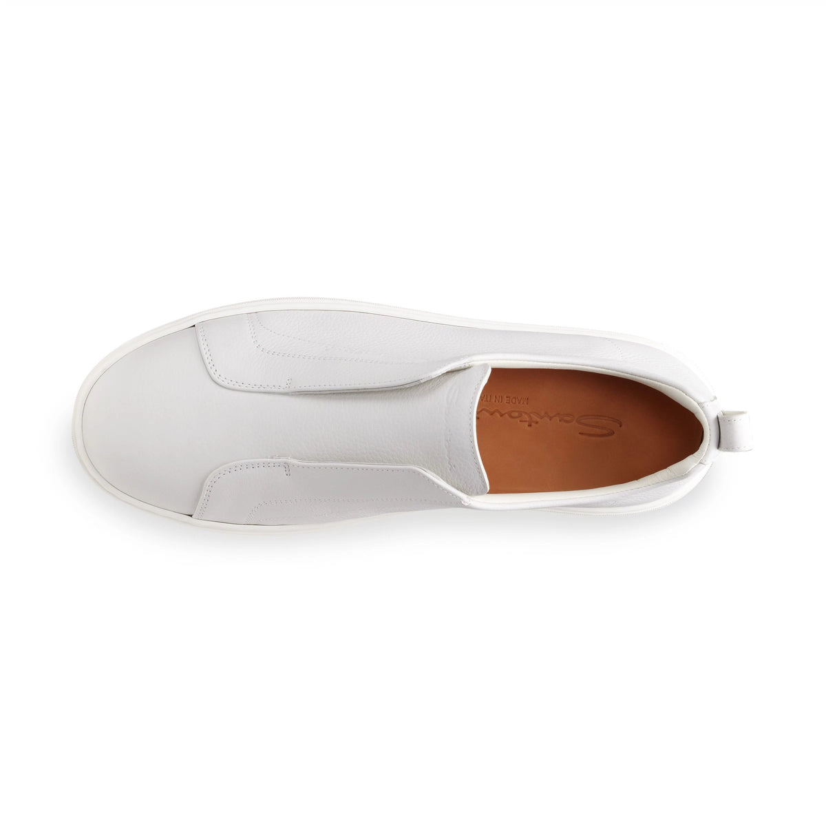 weißer Leder-Slip-on-Sneaker