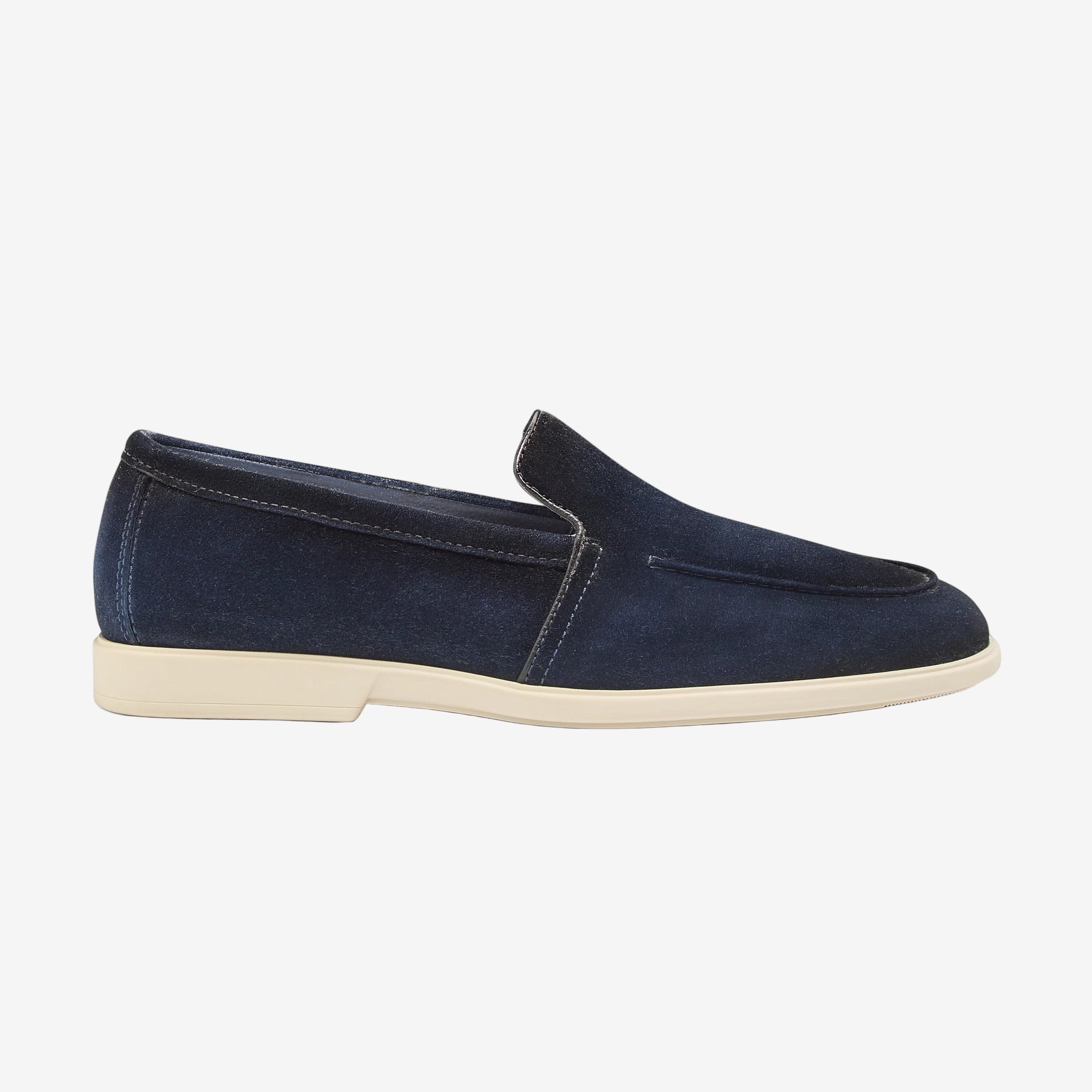 Blaue Loafer Wildleder Runder Spitze