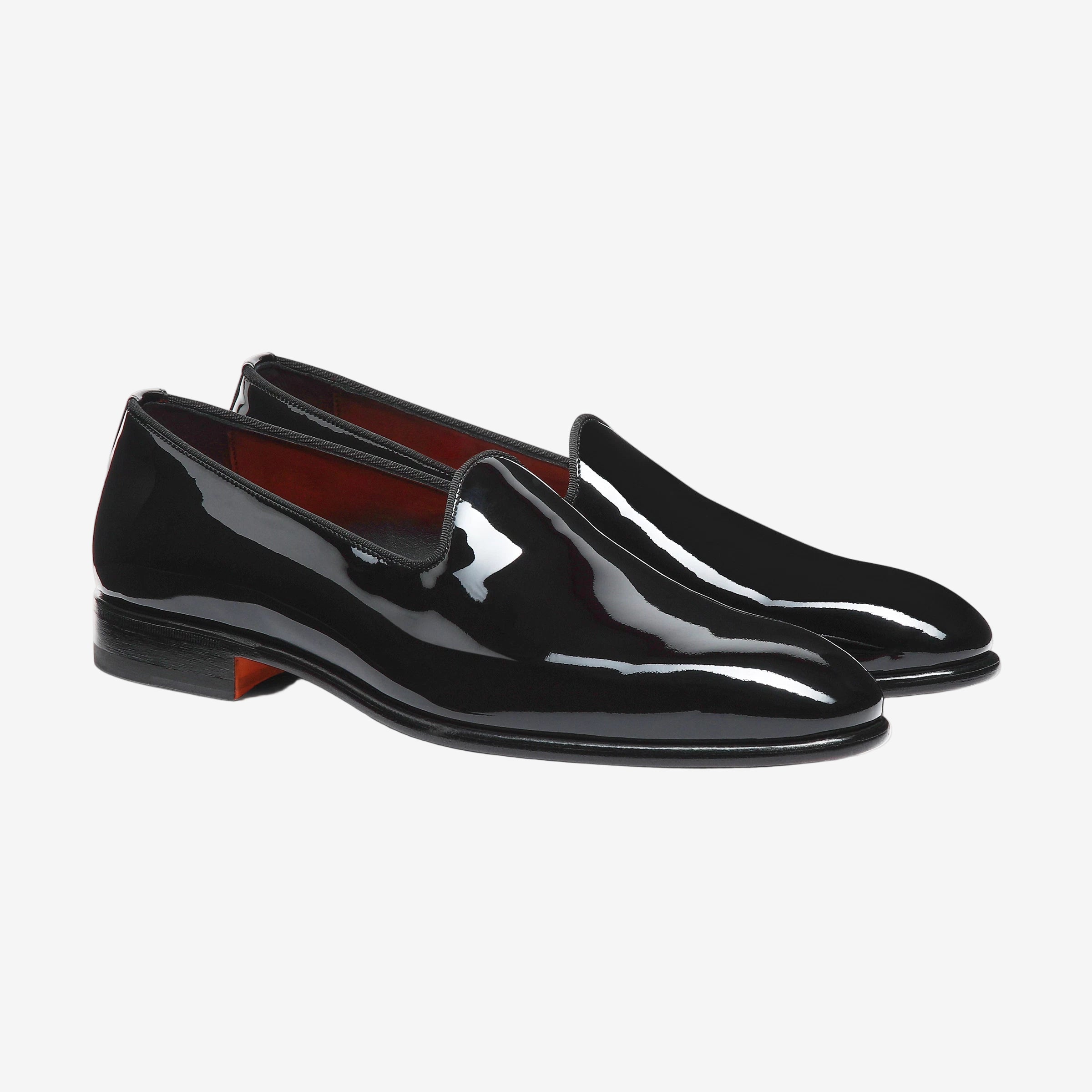 black patent leather loafer