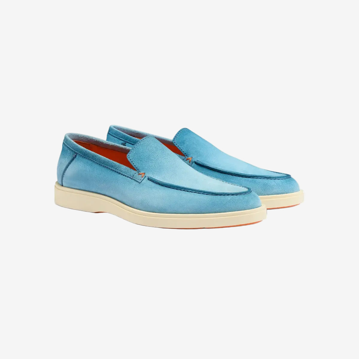 Hellblaue Wildleder-Loafer