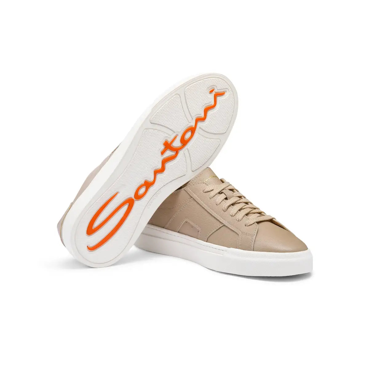 Sneakers piel abatanada doble hebilla beige