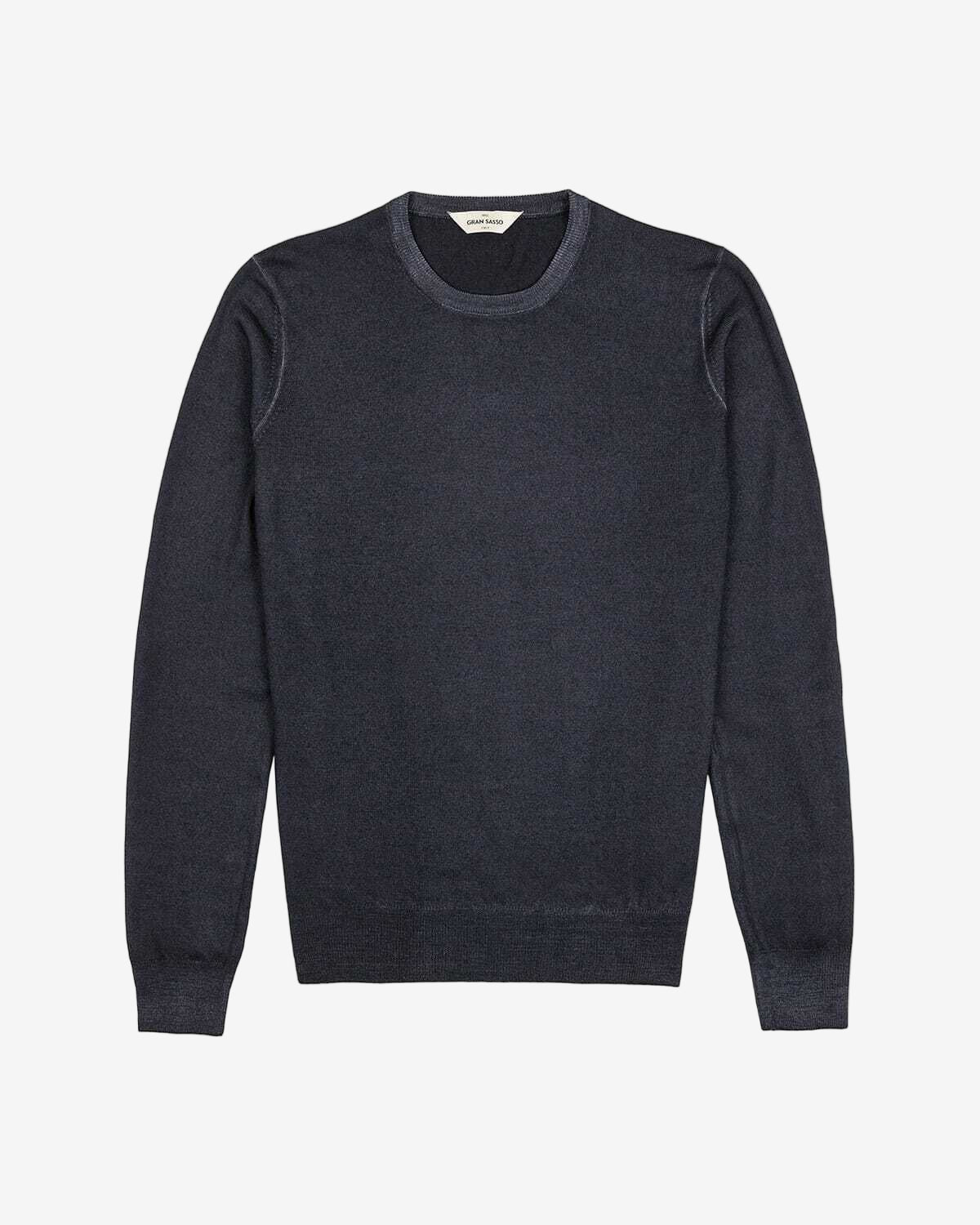 Merino crew neck sweater - Dark Grey Melange