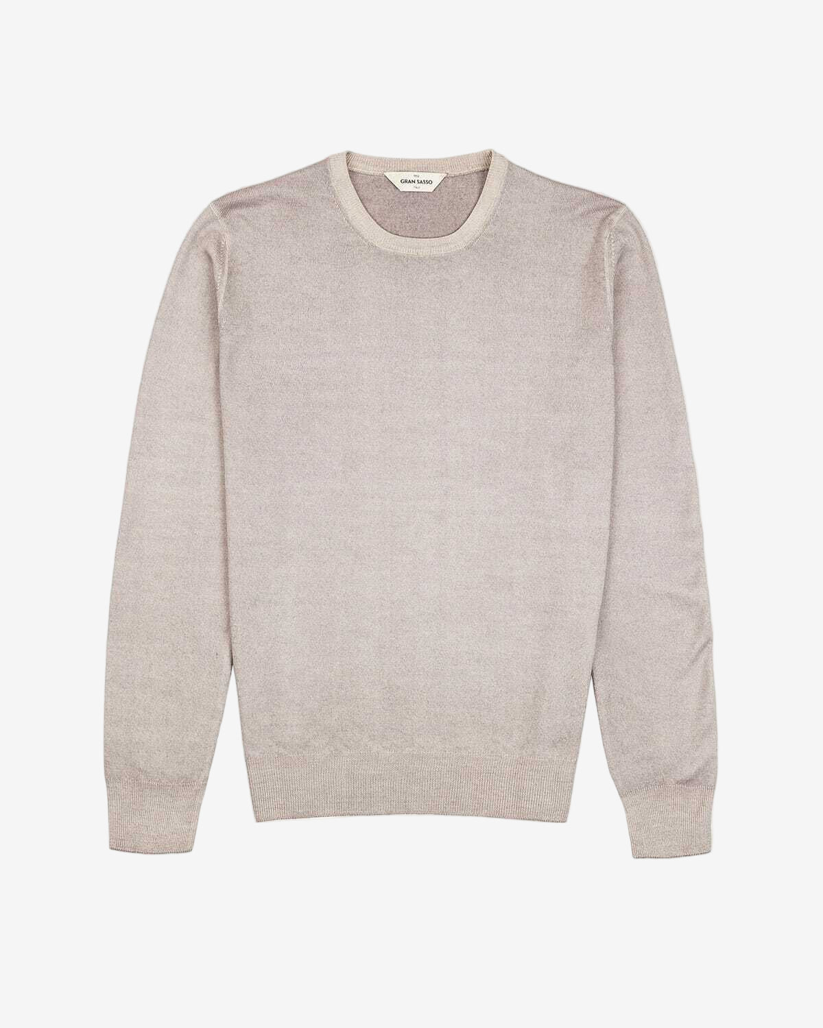 gran sasso crew neck light beige merinos