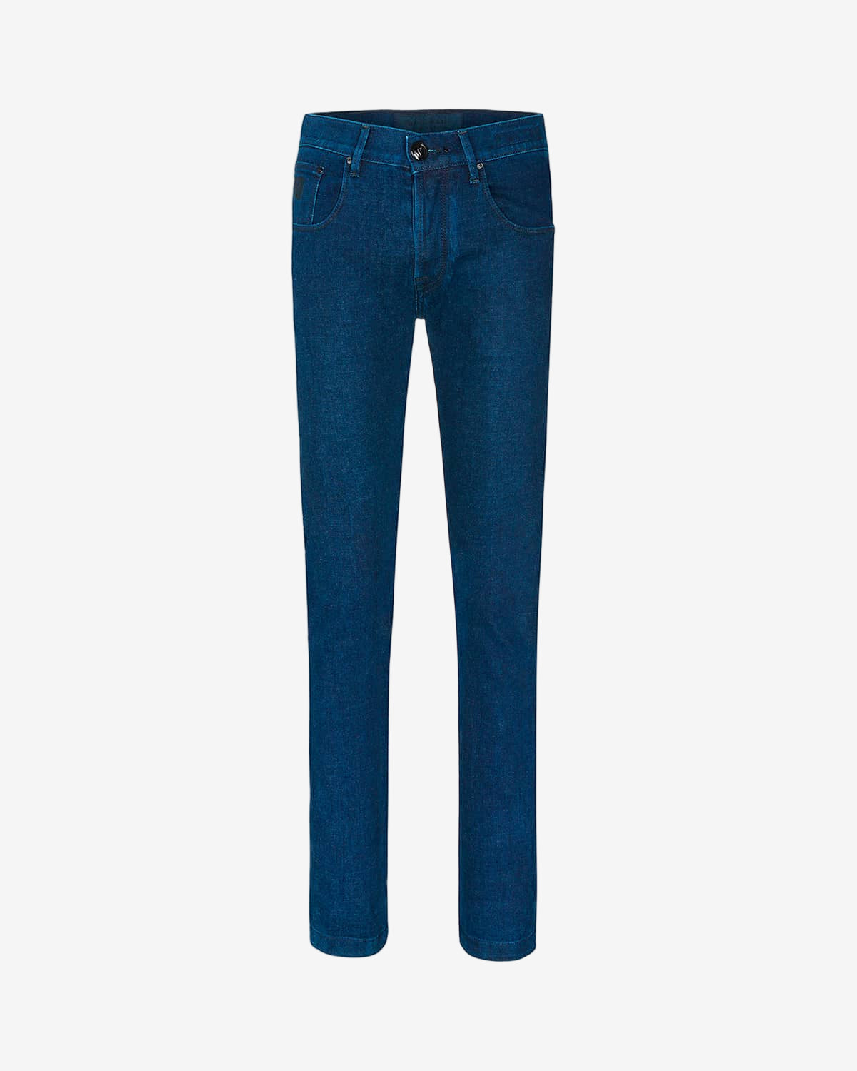 Handpicked jeans dark blue denim black leather patch.