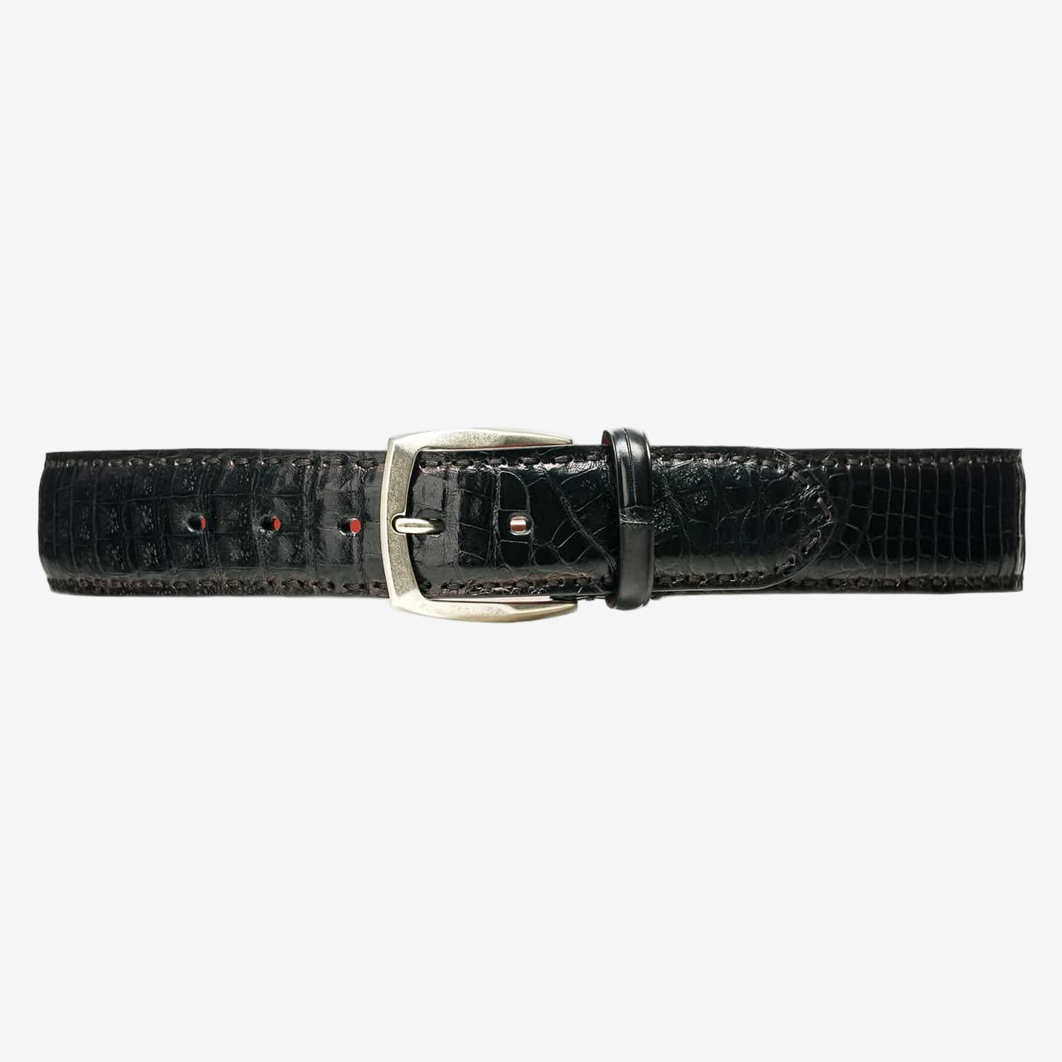 luxury belt crocodile black made in Italy