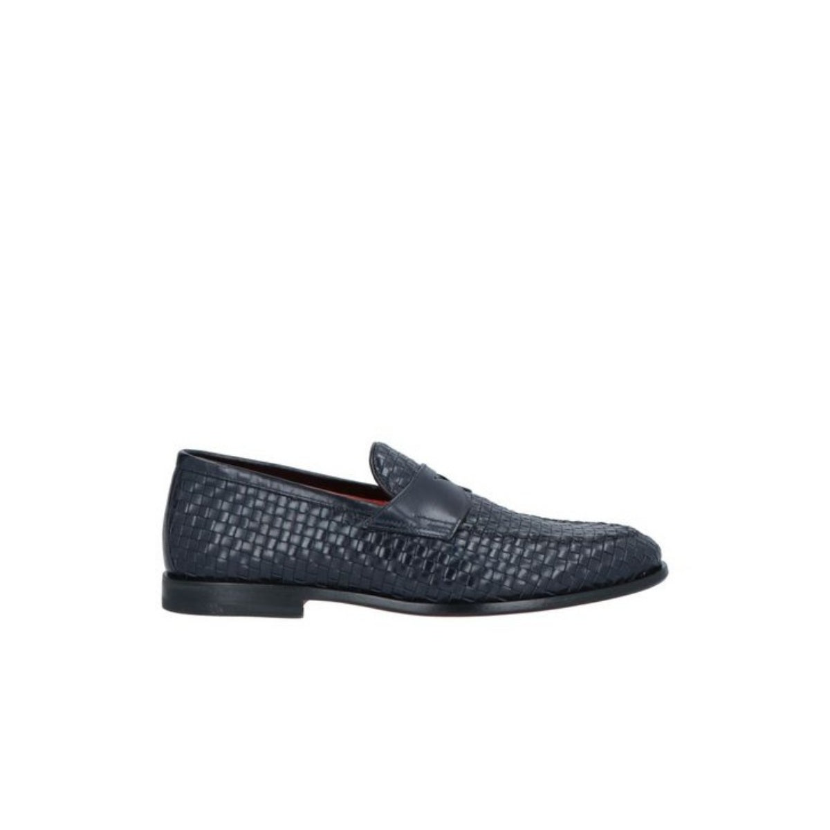 braided  mocasin santoni dark blue summer.