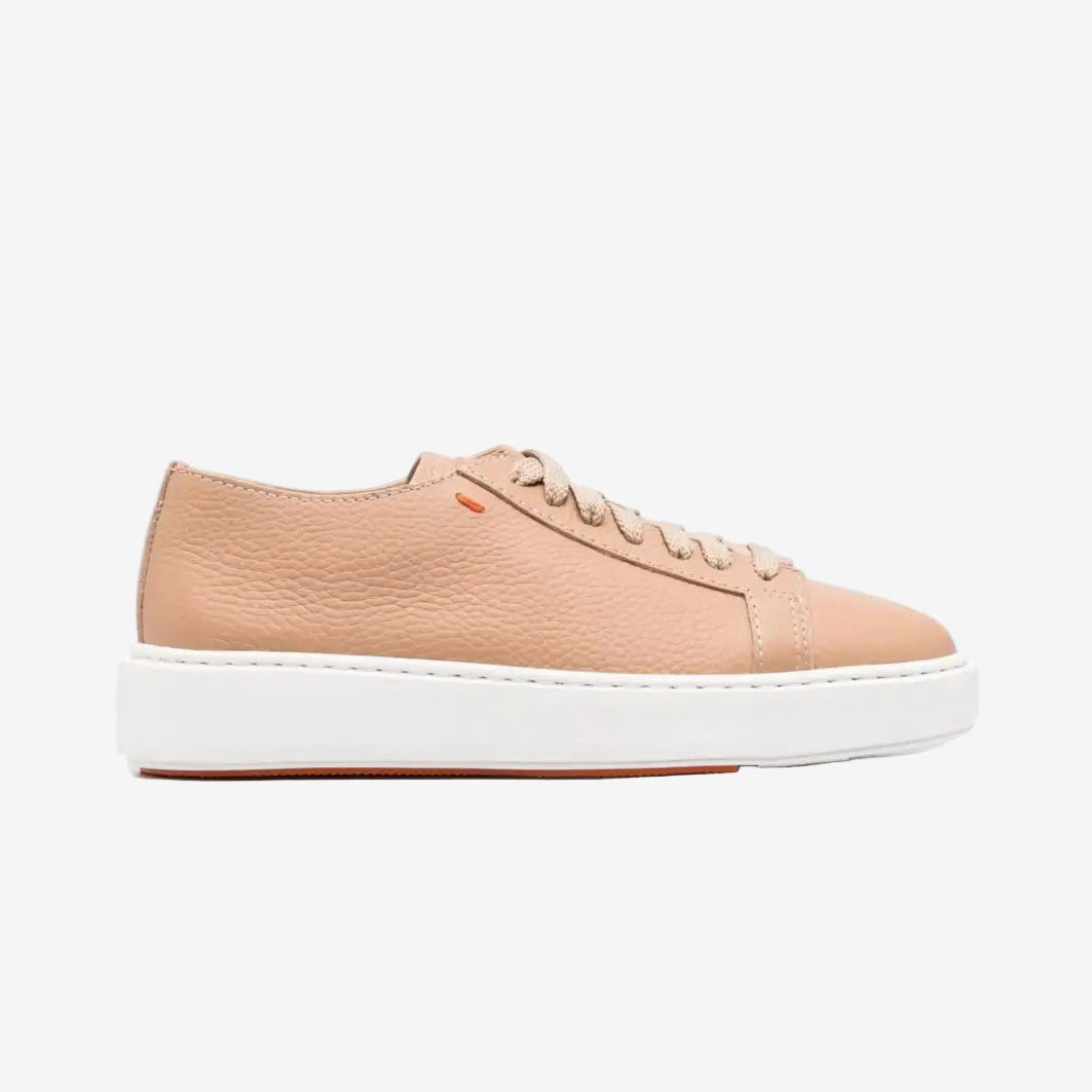 santoni woman sneaker leather beige
