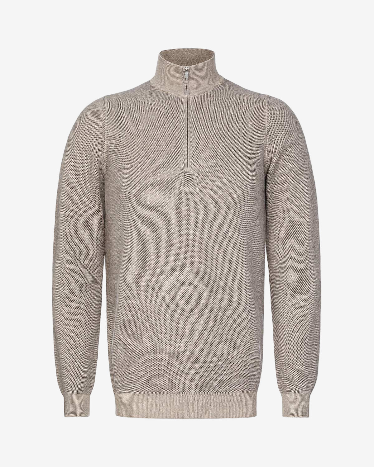 jumper gran sasso mock zip beige.
