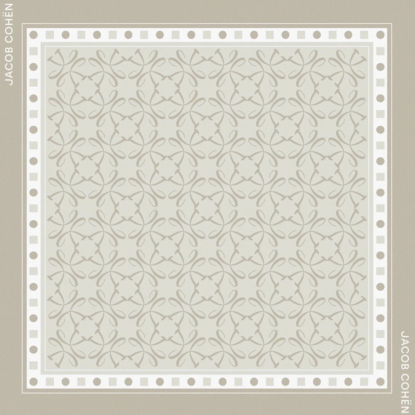 Jacquard bandana with geometric pattern on a beige background