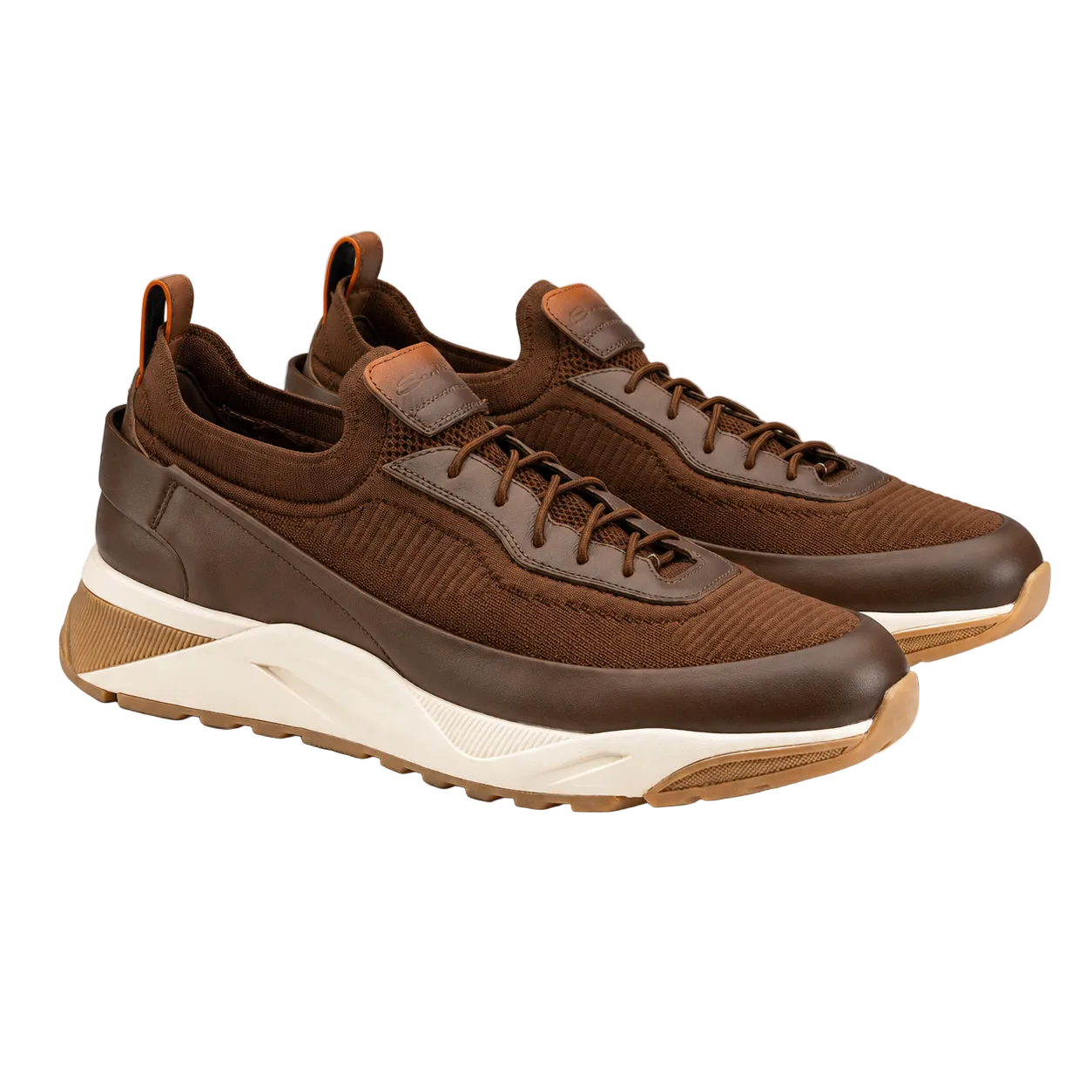 Brown Leather Slip-On Sneakers