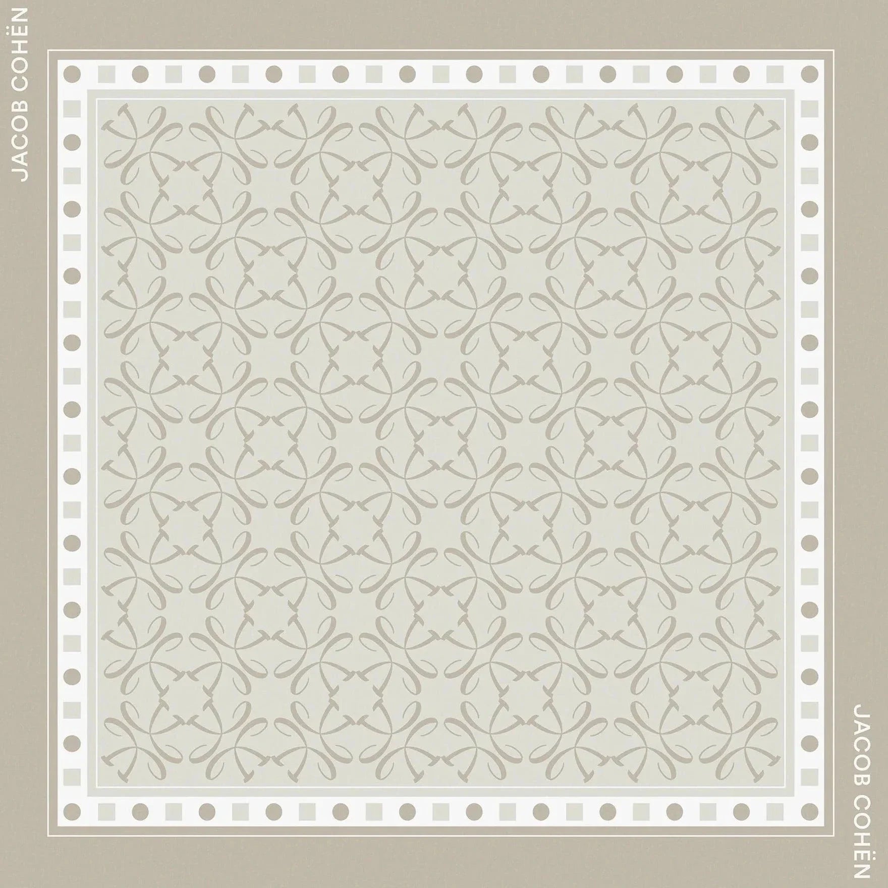 Jacquard bandana with geometric pattern on a beige background
