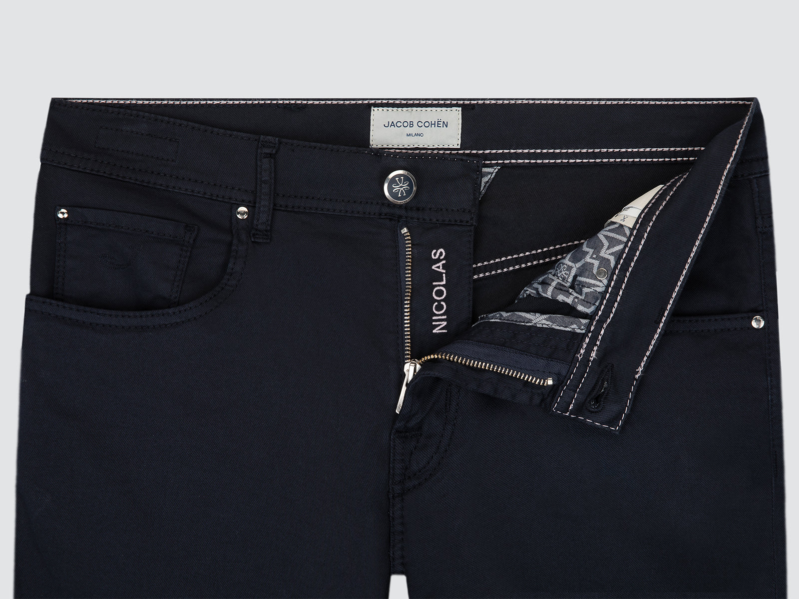 Shorts Nicolas Azul Marino de Algodón y Lyocell Elástico