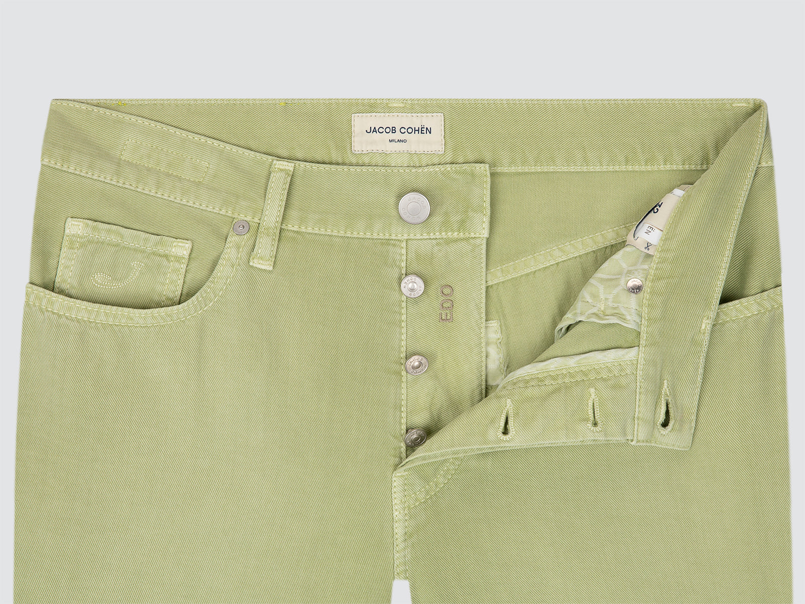 Edo Regular-Straight Pants Sage Green Light Cotton