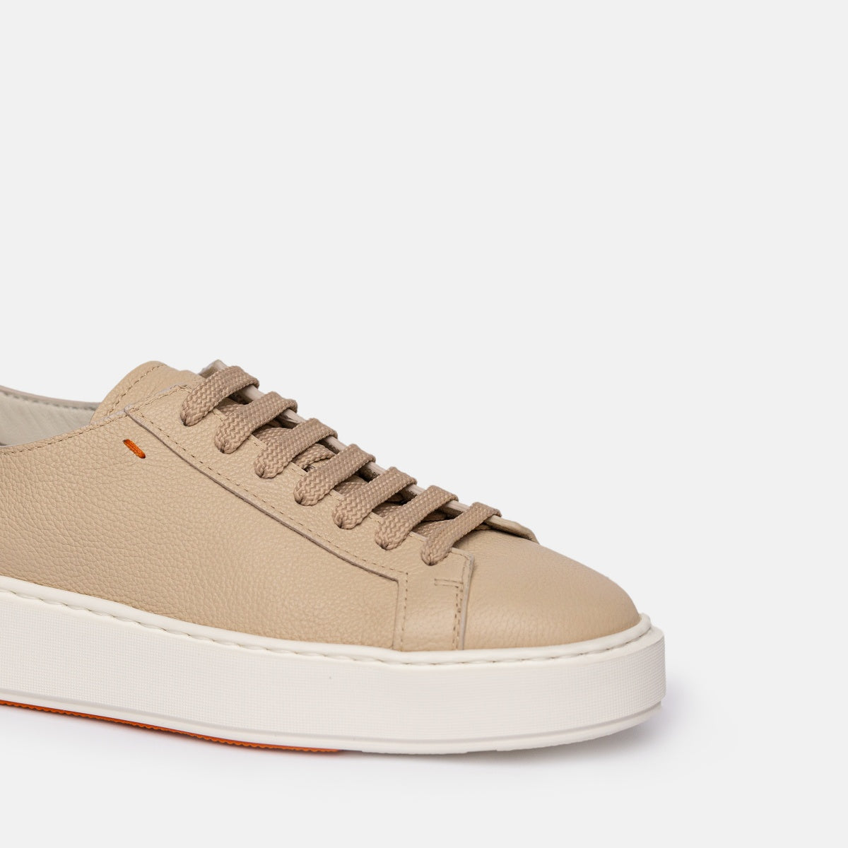 Sneakers bajas piel granulada beige