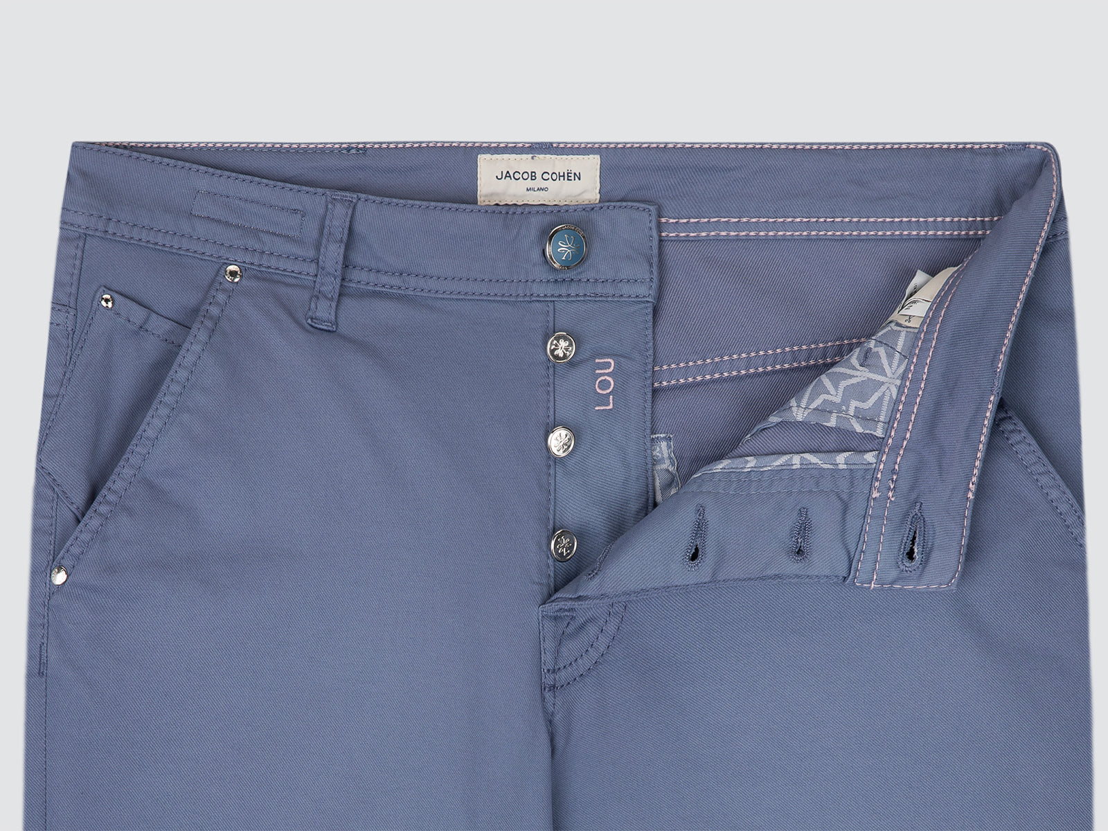 Lou Colony Blue Short Cotton Stretch Lyocell