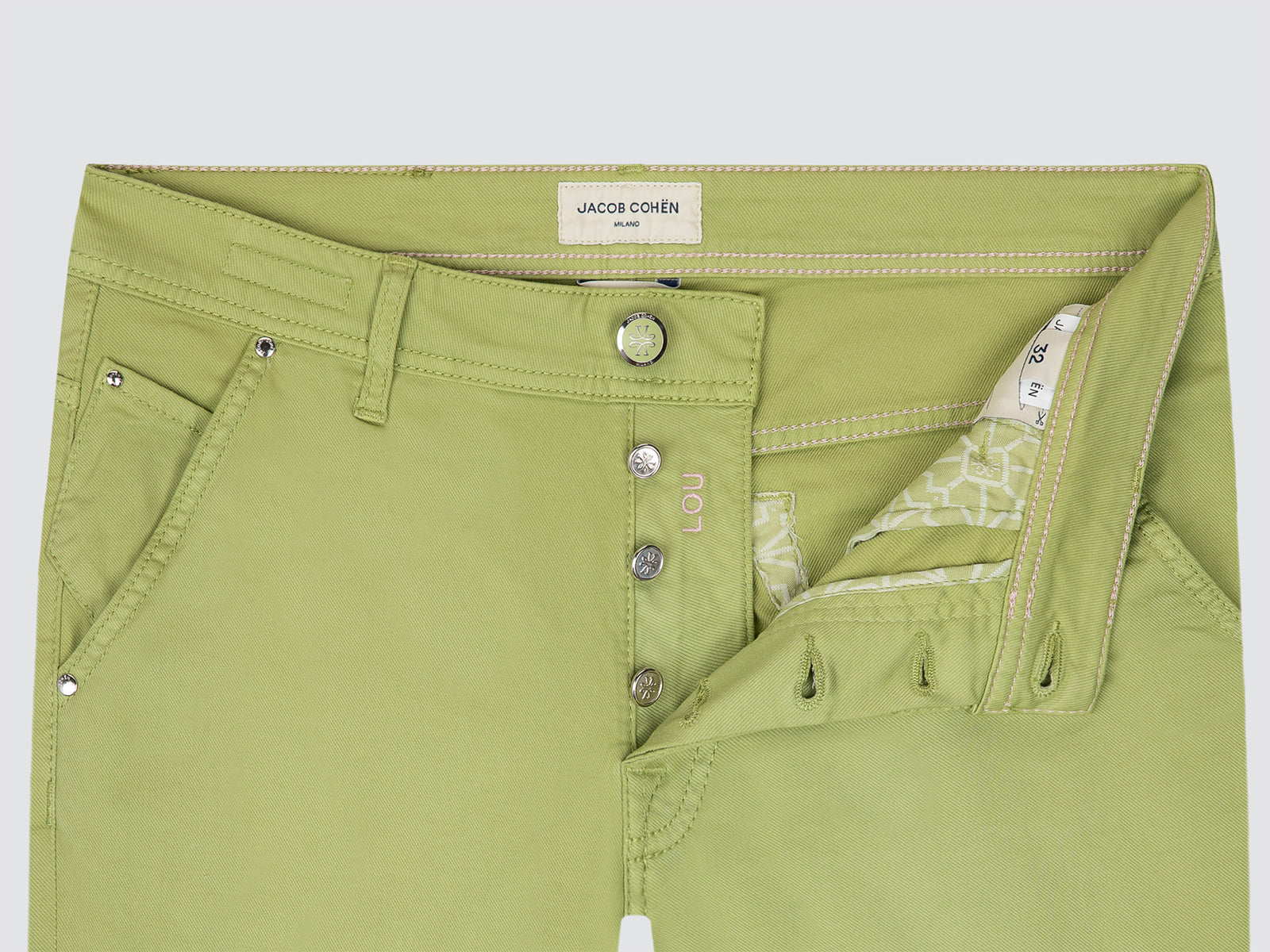 Lou Sage Green Short Cotton Stretch Lyocell