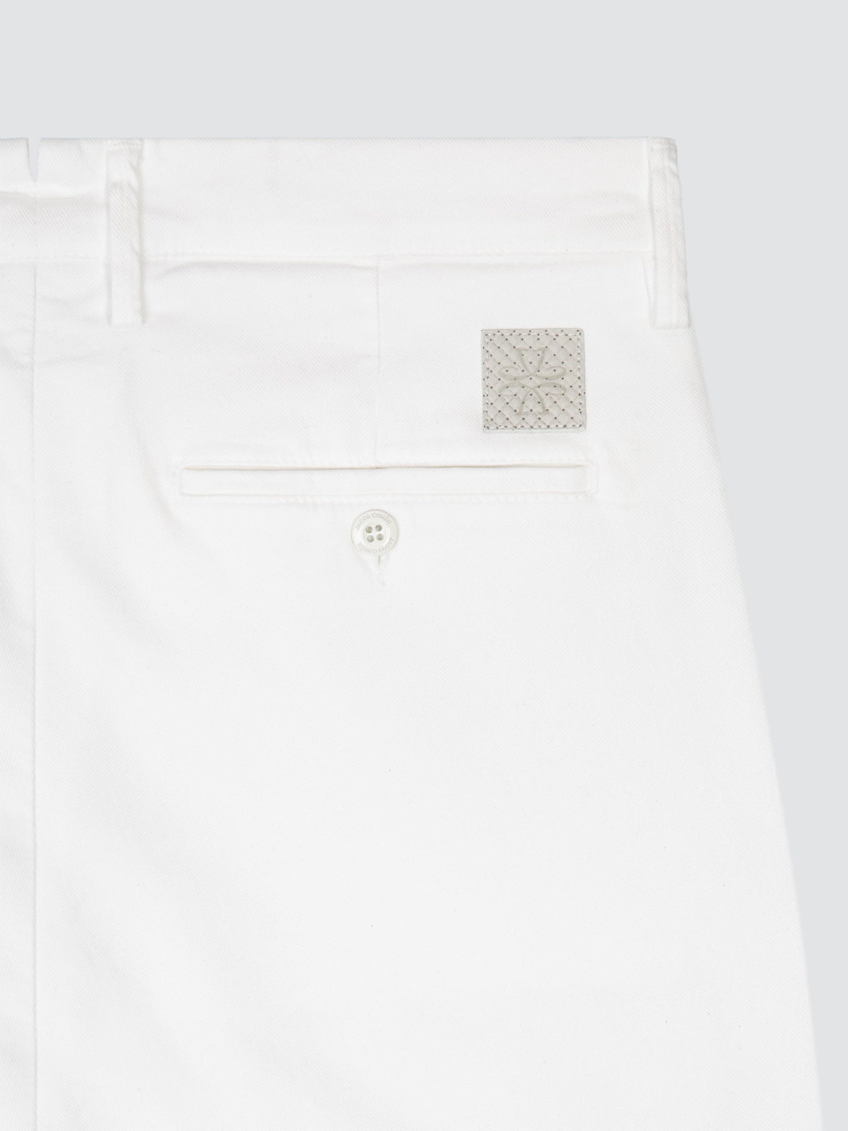 Pantalones Bobby de Sarga Stretch de Algodón y Lyocell Blanco