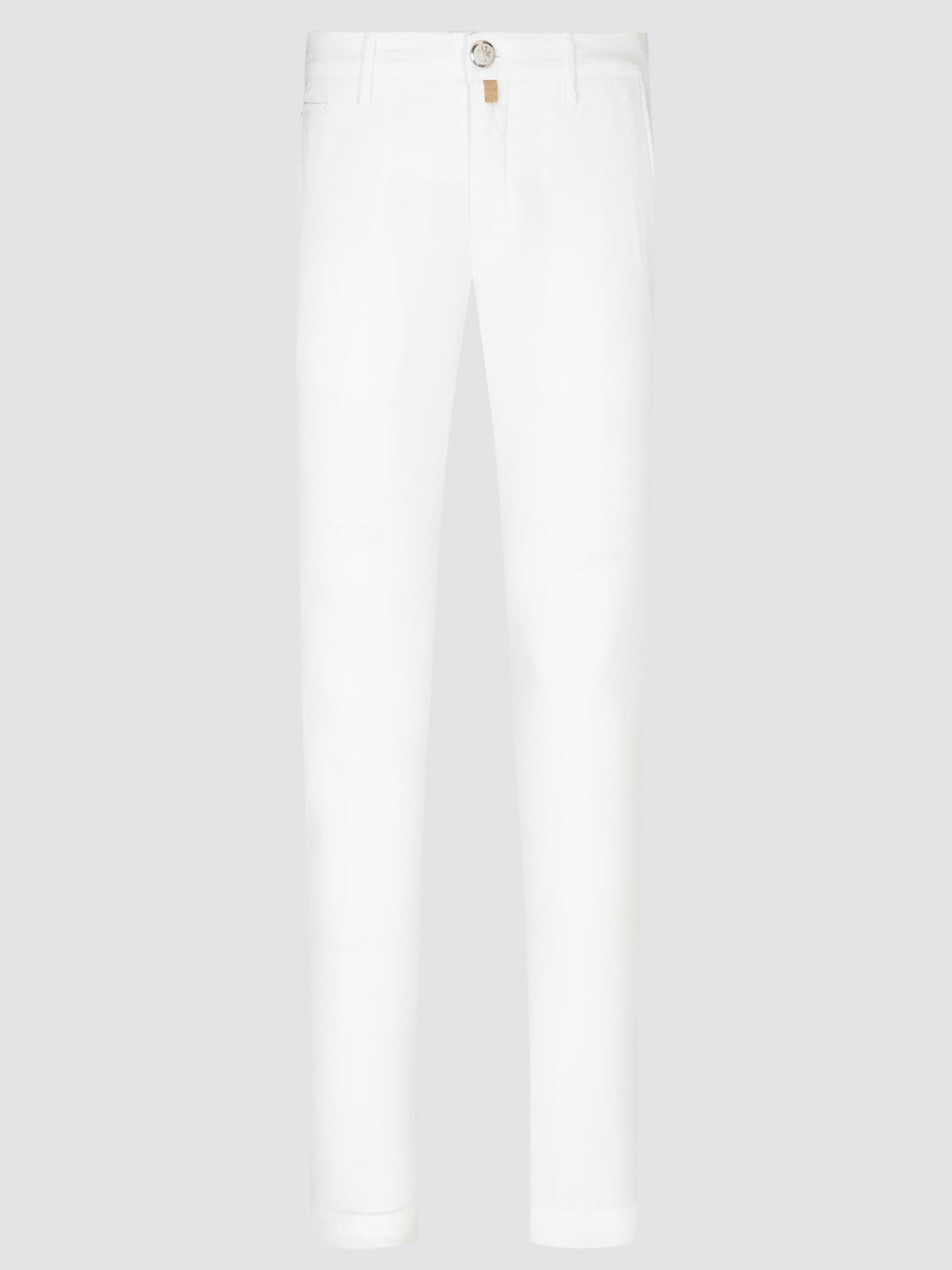 Pantalones Bobby de Sarga Stretch de Algodón y Lyocell Blanco