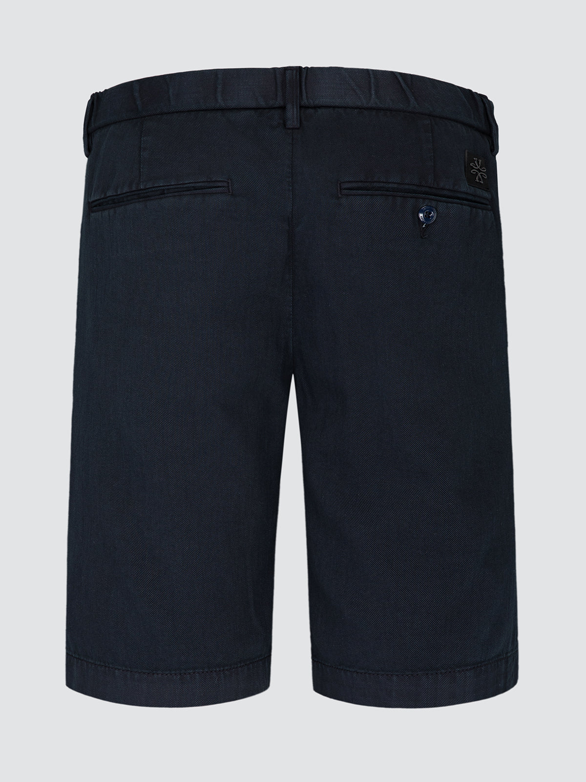 Bermuda George en Twill de Coton Stretch Bleu Marine